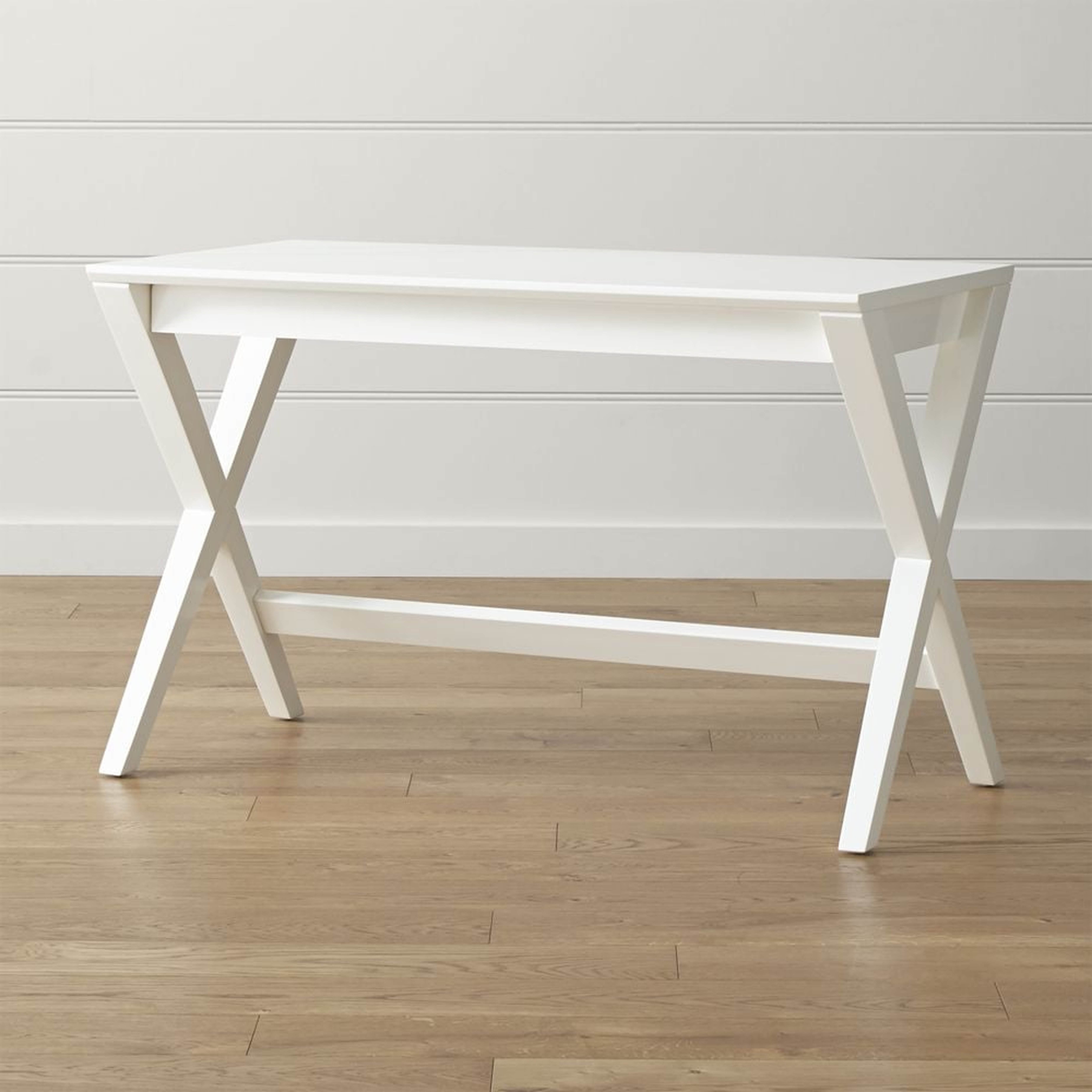 Spotlight White 48" Writing Desk - DISCONTINUED - Crate and Barrel