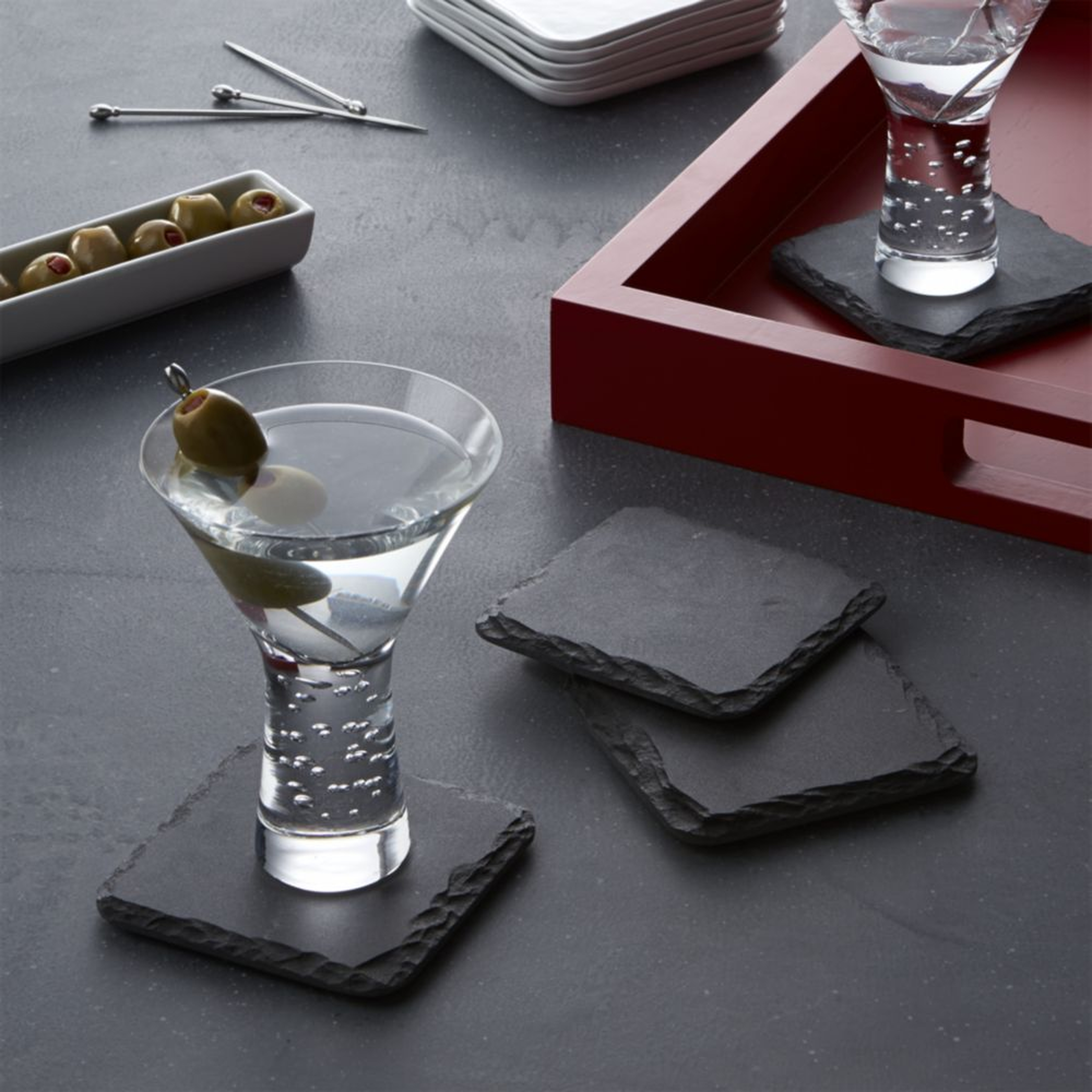 Slate Coasters, Set of Four - Crate and Barrel