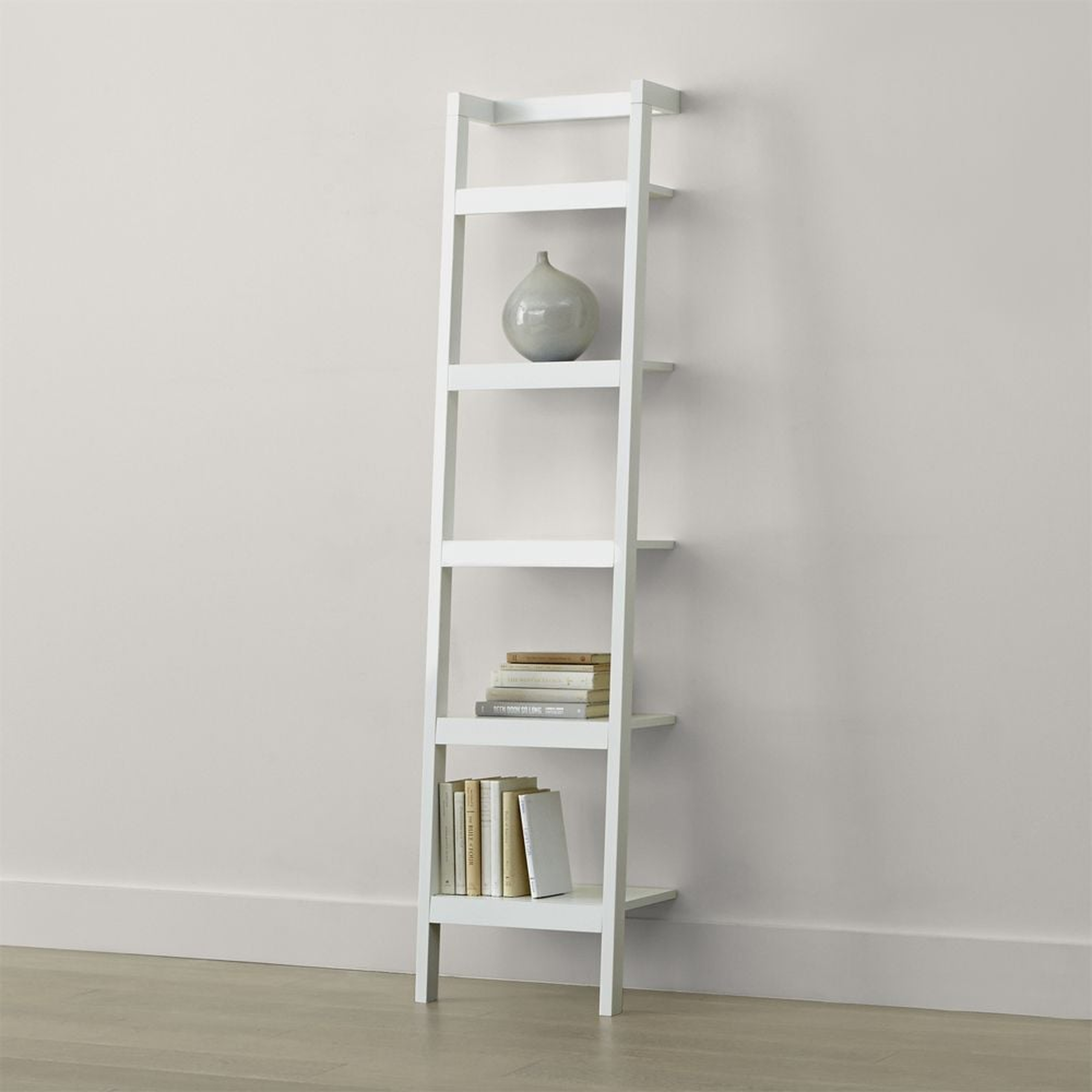 Sawyer White Leaning 18" Bookcase - Crate and Barrel