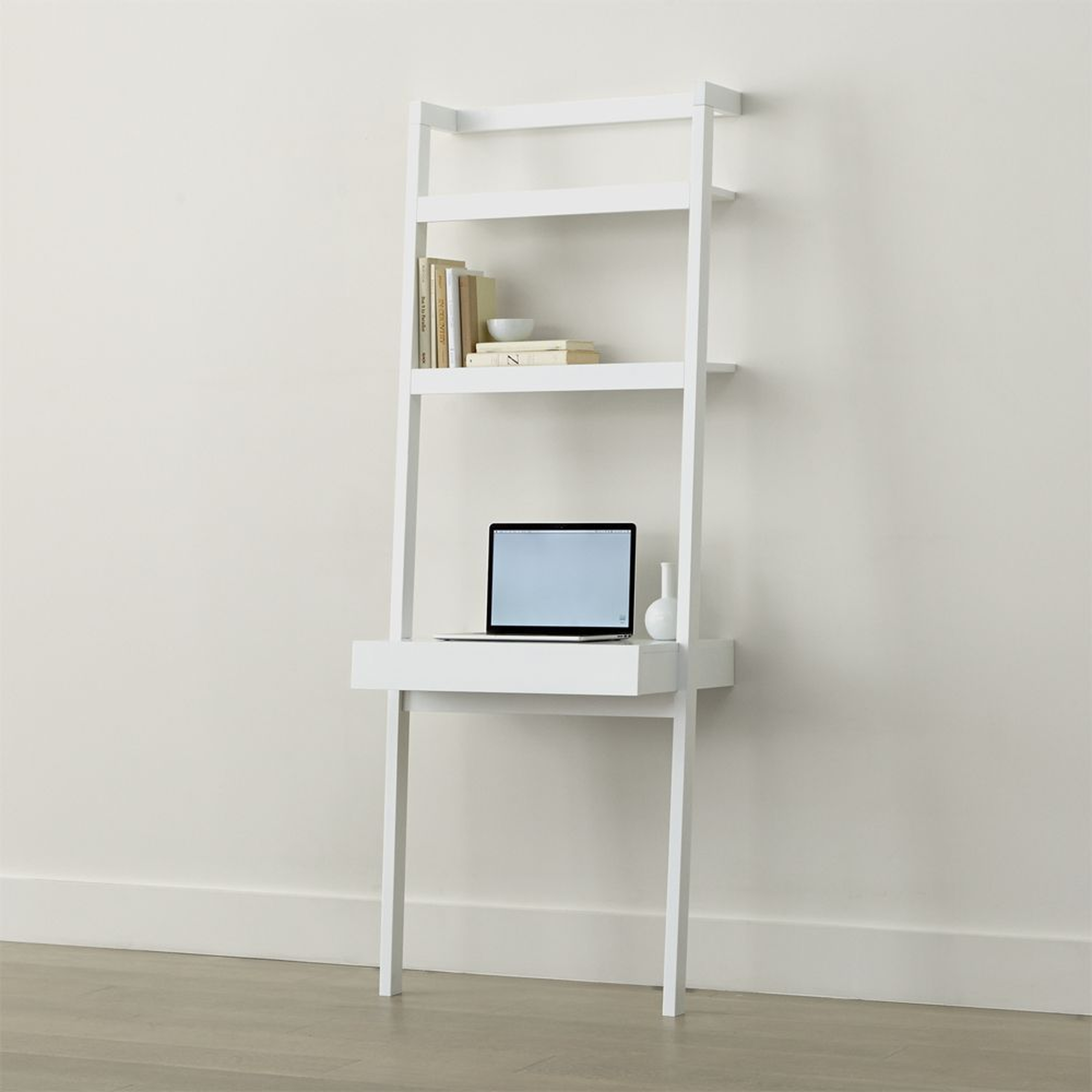 Sawyer White Leaning Desk - Crate and Barrel