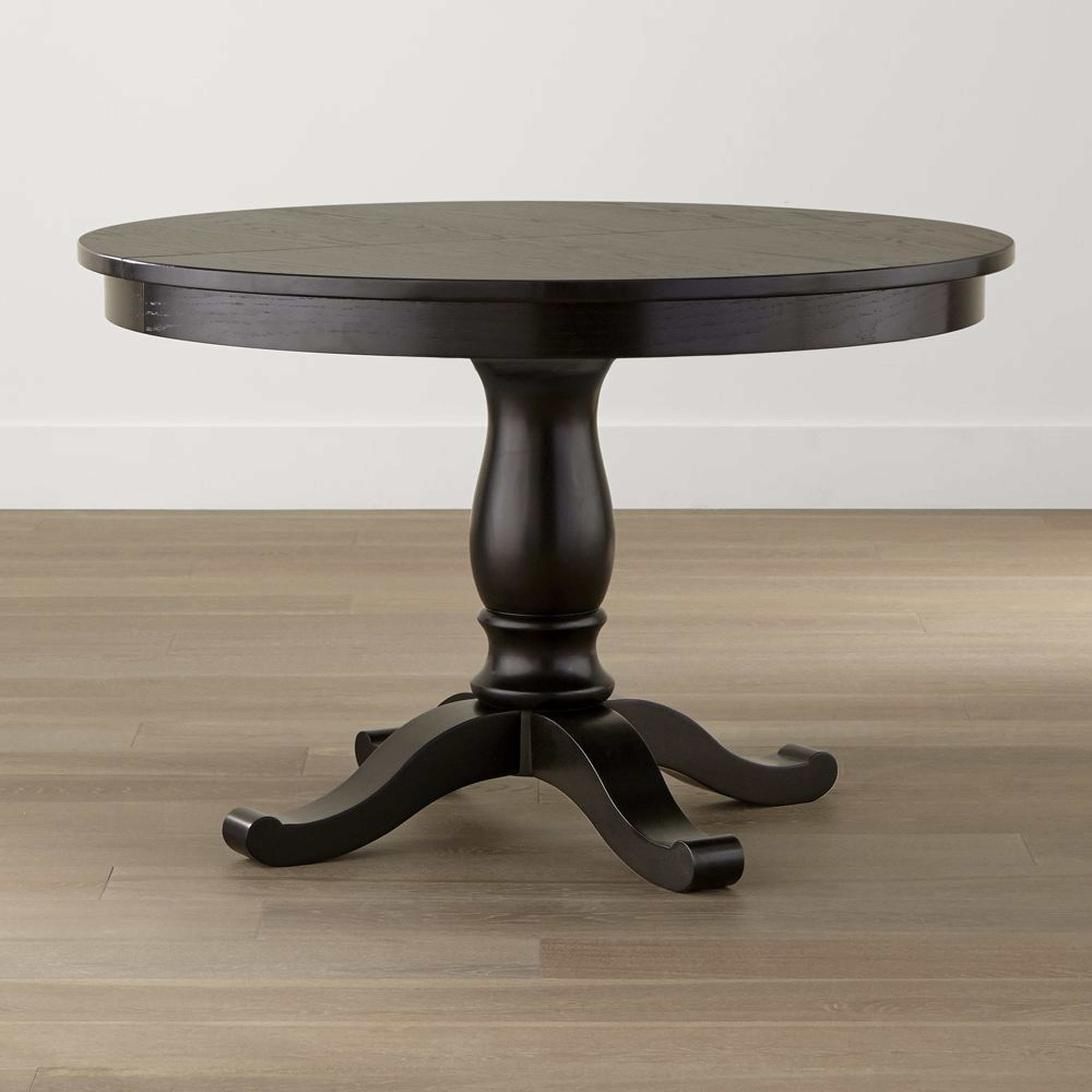 Avalon 45" Black Round Extension Dining Table - Crate and Barrel