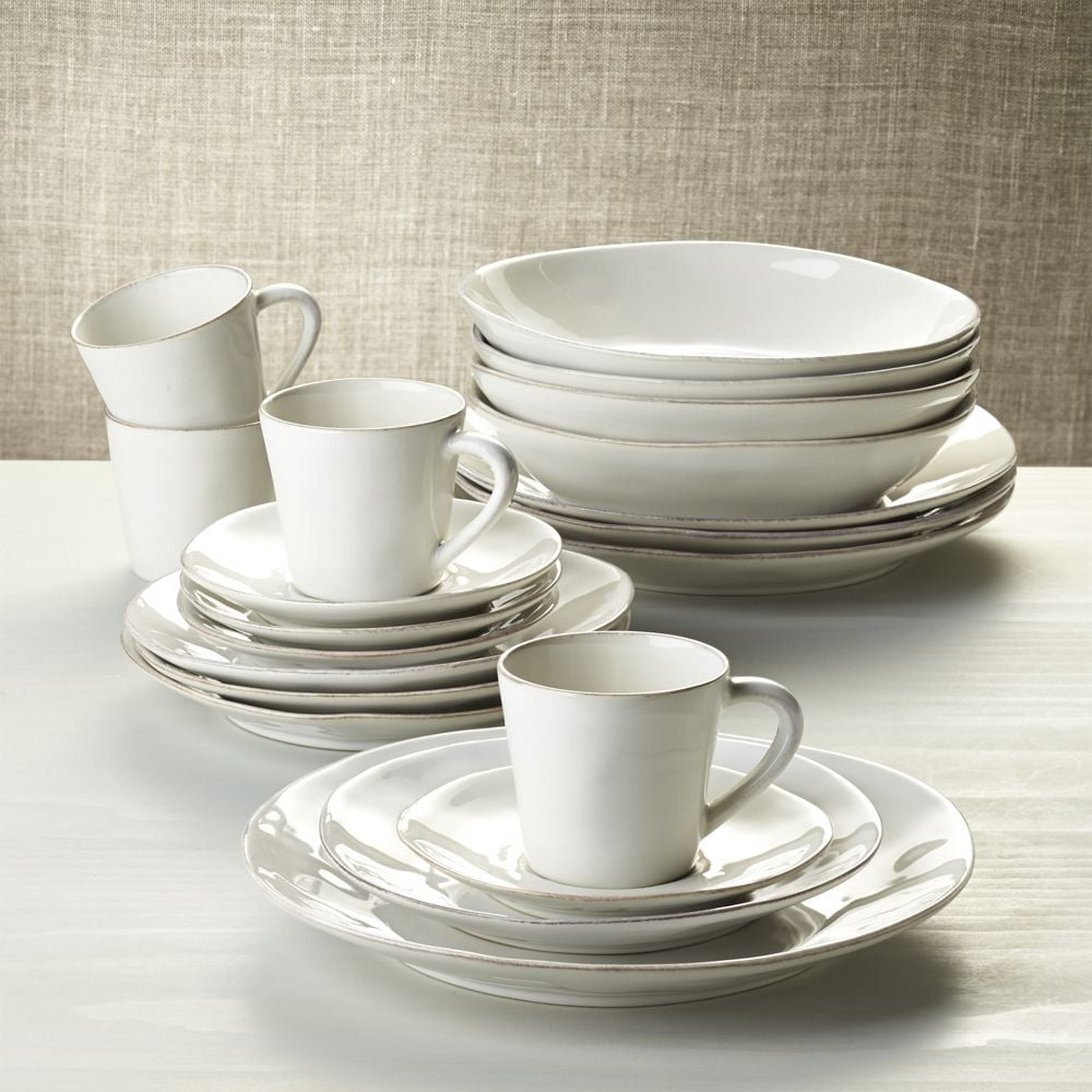 Marin White 20-Piece Dinnerware Set - Crate and Barrel