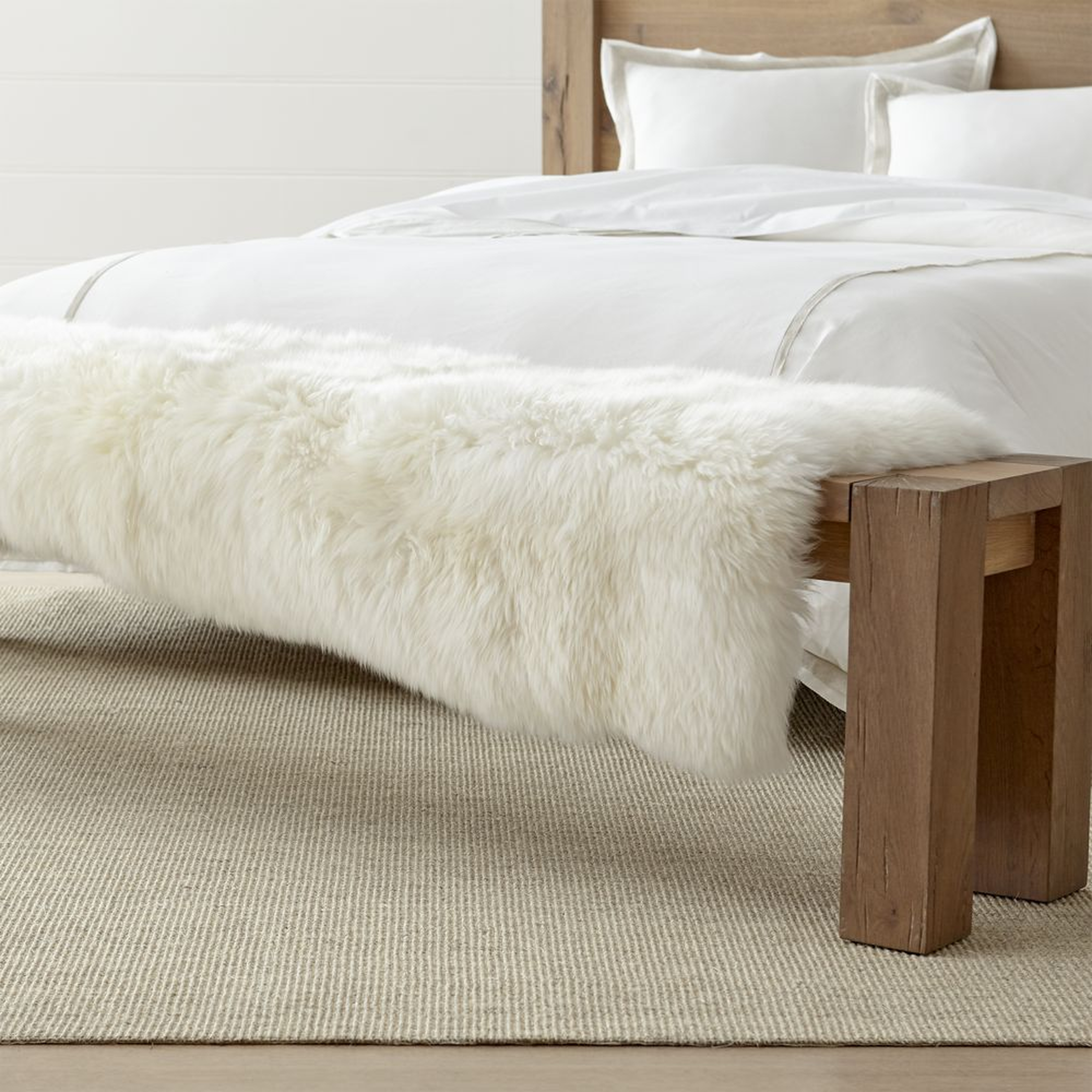 Sheepskin Ivory Bench Throw - Crate and Barrel