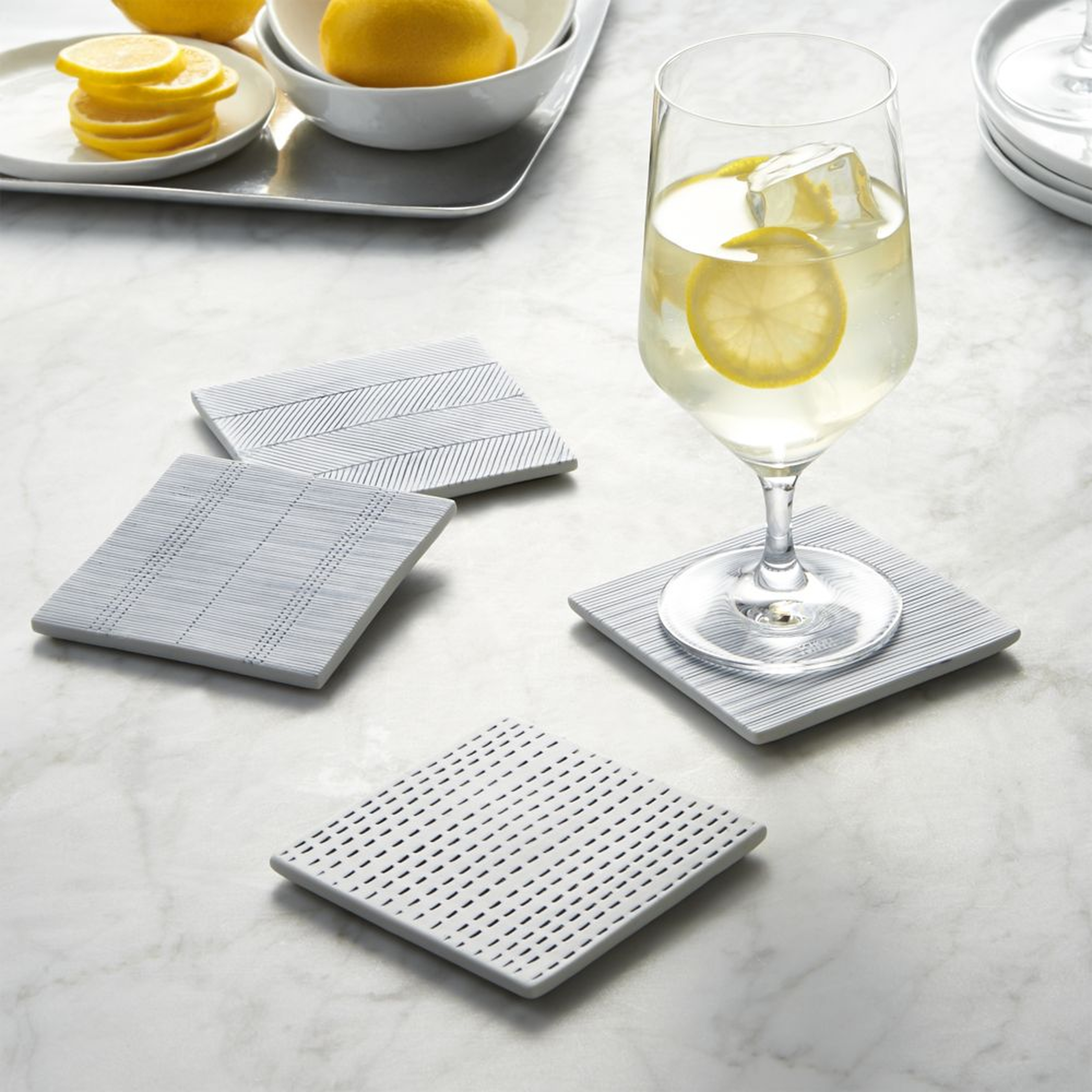 Set of 4 Linea Tile Coasters - Crate and Barrel