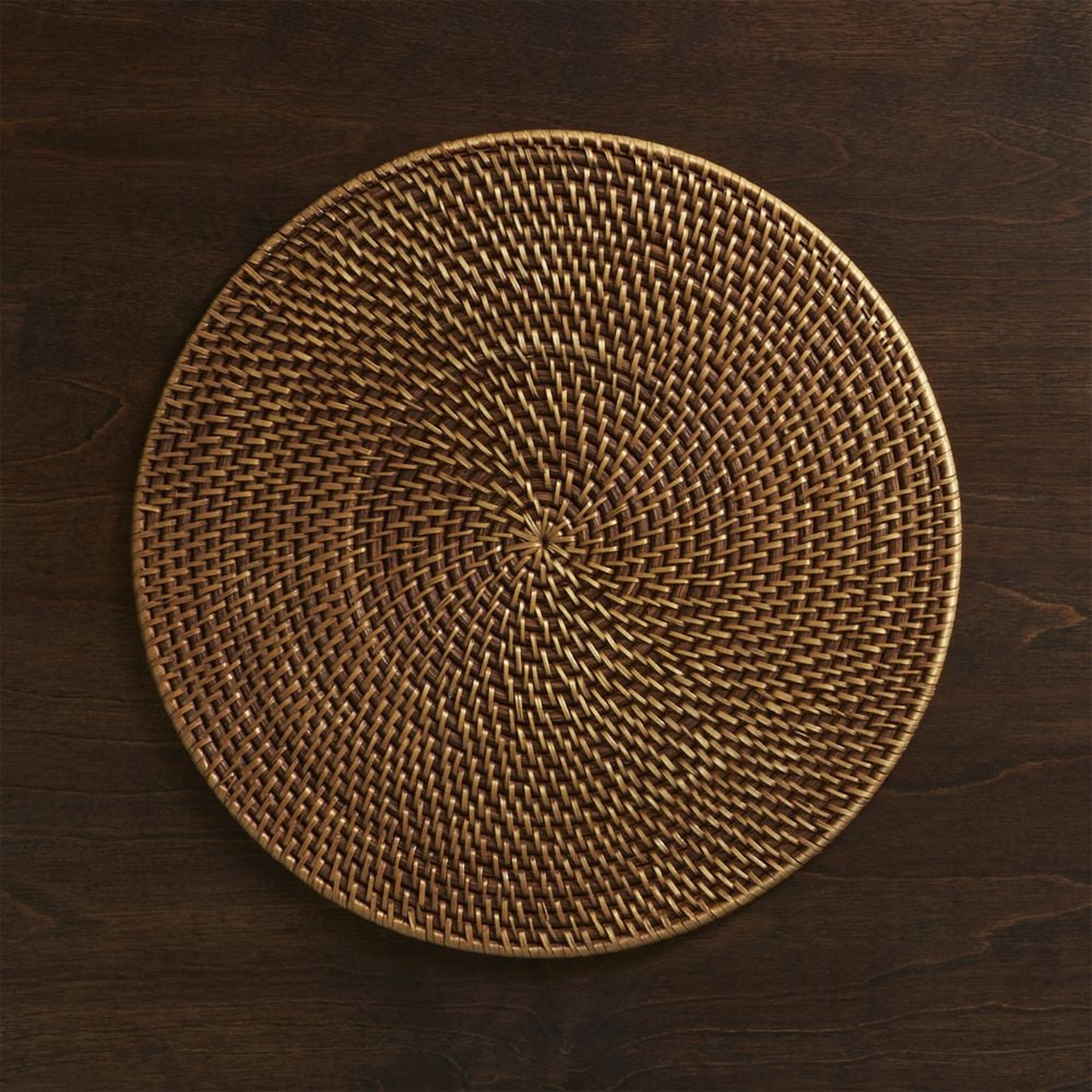 Artesia Round Honey Woven Rattan Placemat - Crate and Barrel