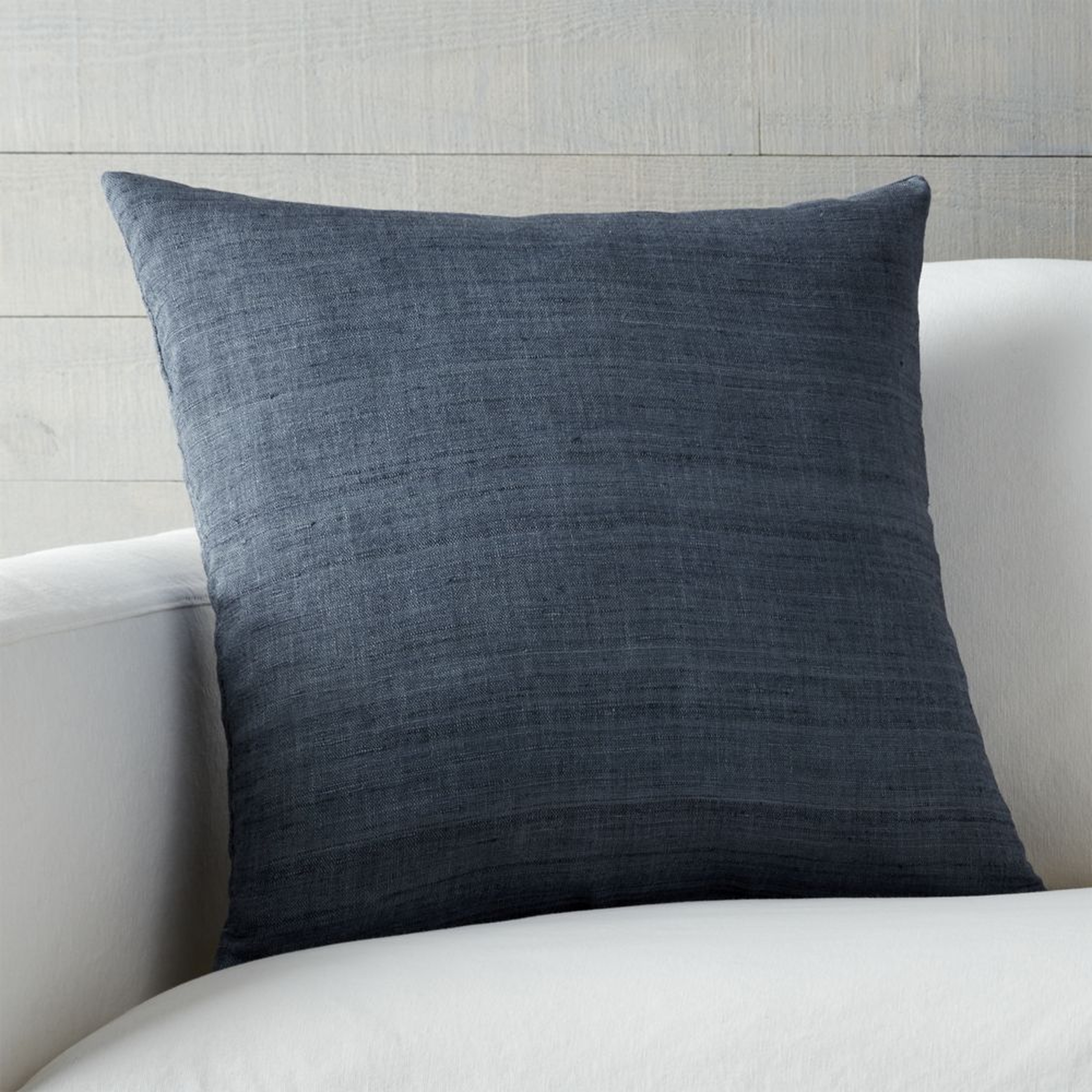 Michaela Dusk Blue 20" Pillow with Feather-Down Insert - Crate and Barrel