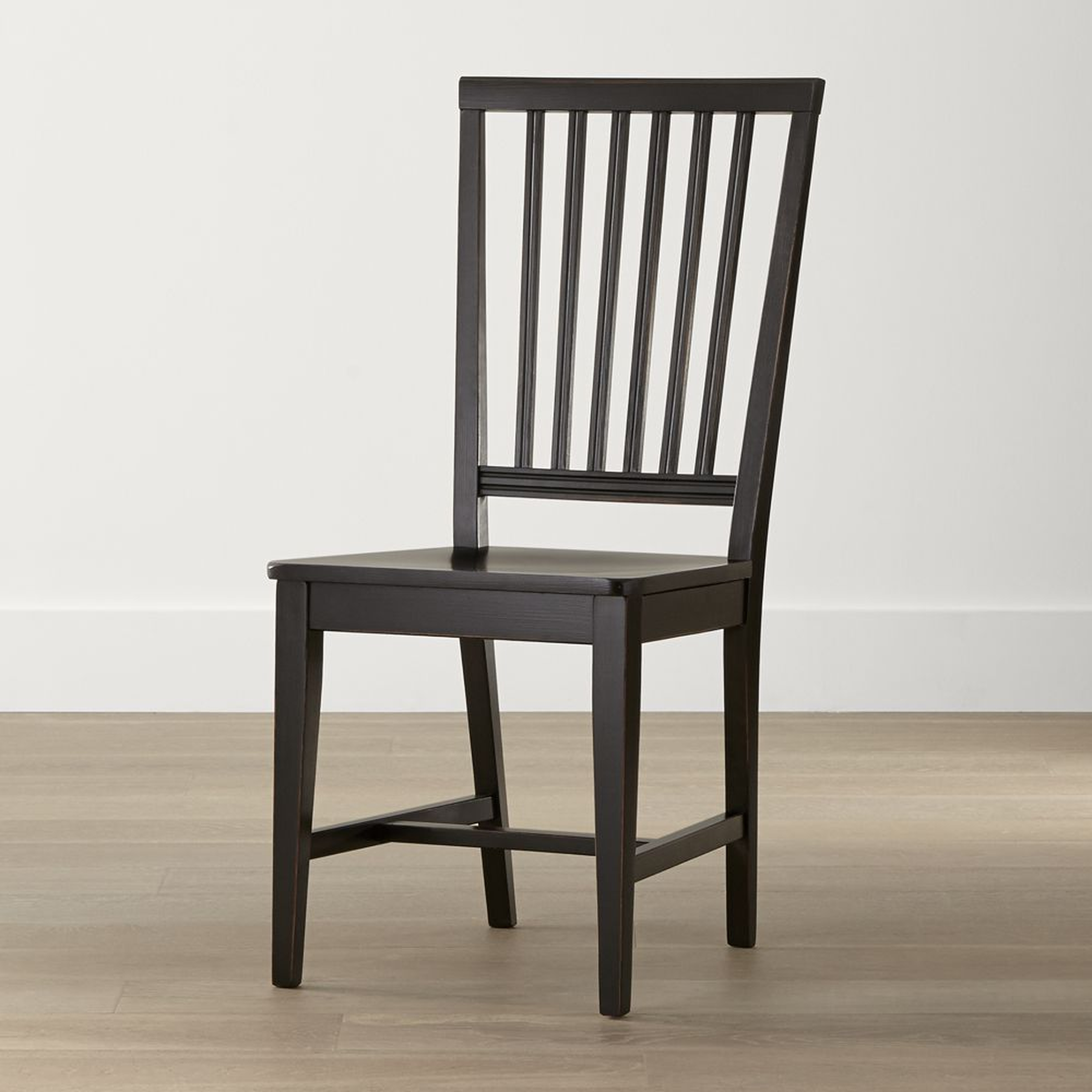 Village Bruno Black Wood Dining Chair - Crate and Barrel