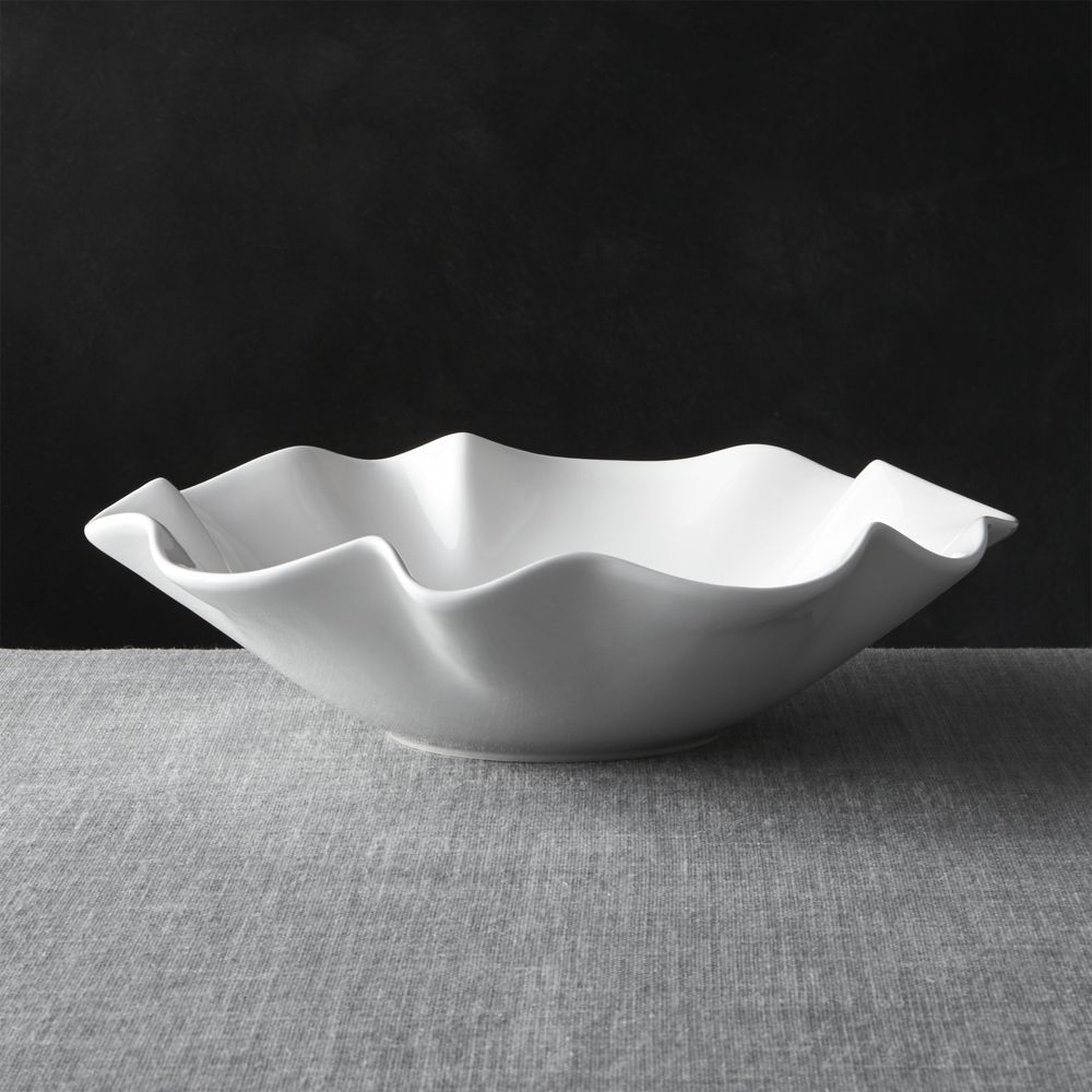 White Ruffle 15" Large Bowl - Crate and Barrel
