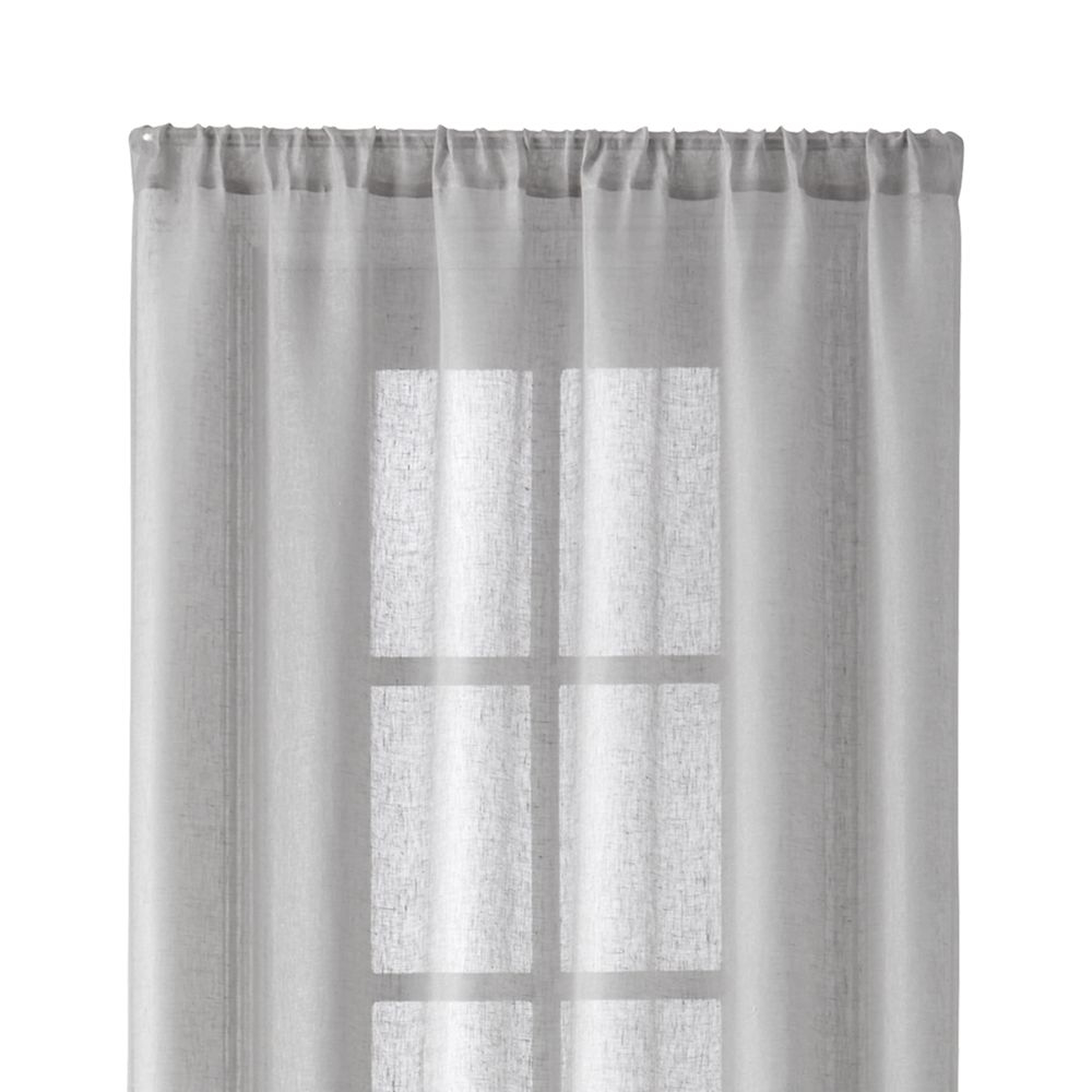 Linen Sheer 52x84 Light Grey Curtain Panel - Crate and Barrel