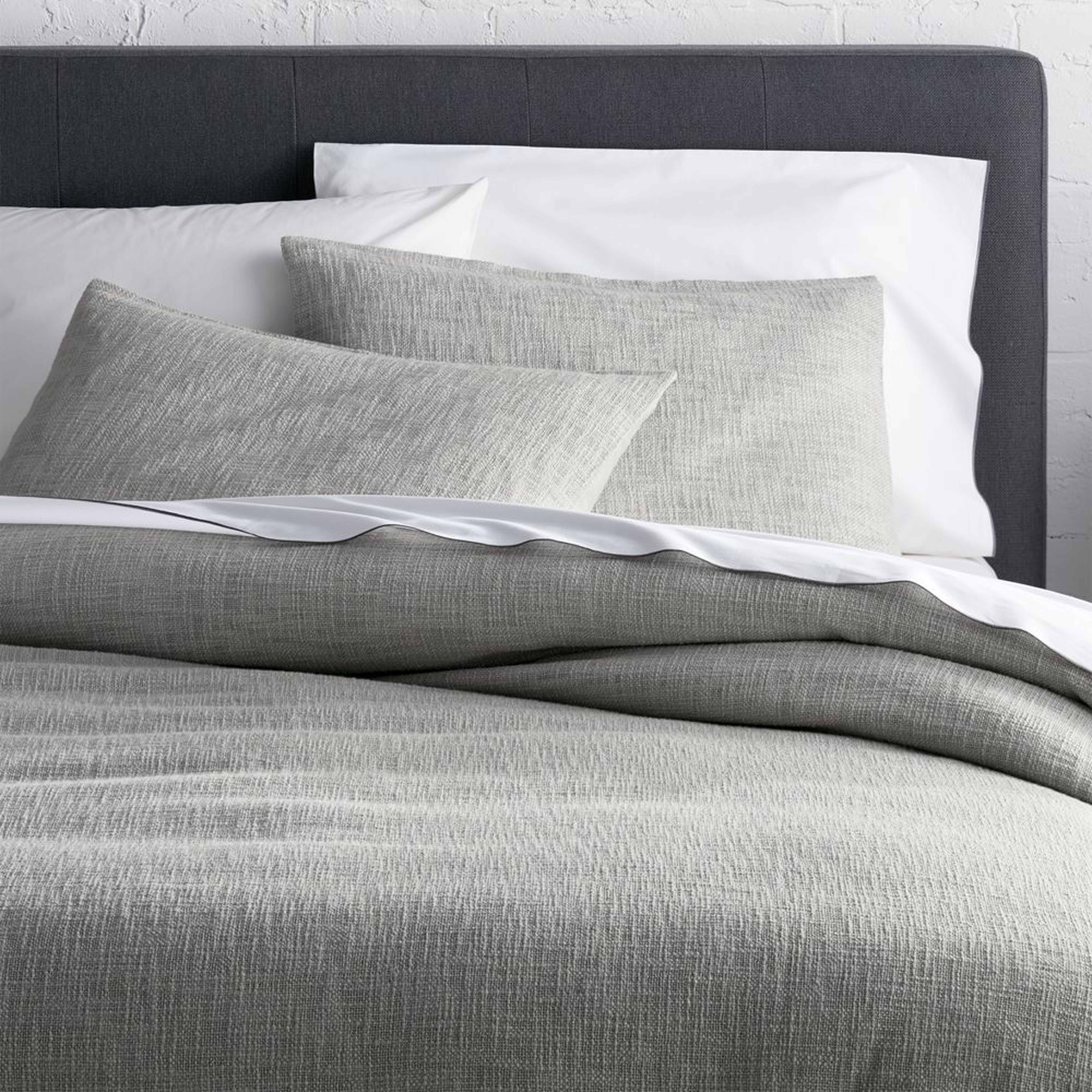 Lindstrom Duvet Cover, Gray, King - Crate and Barrel