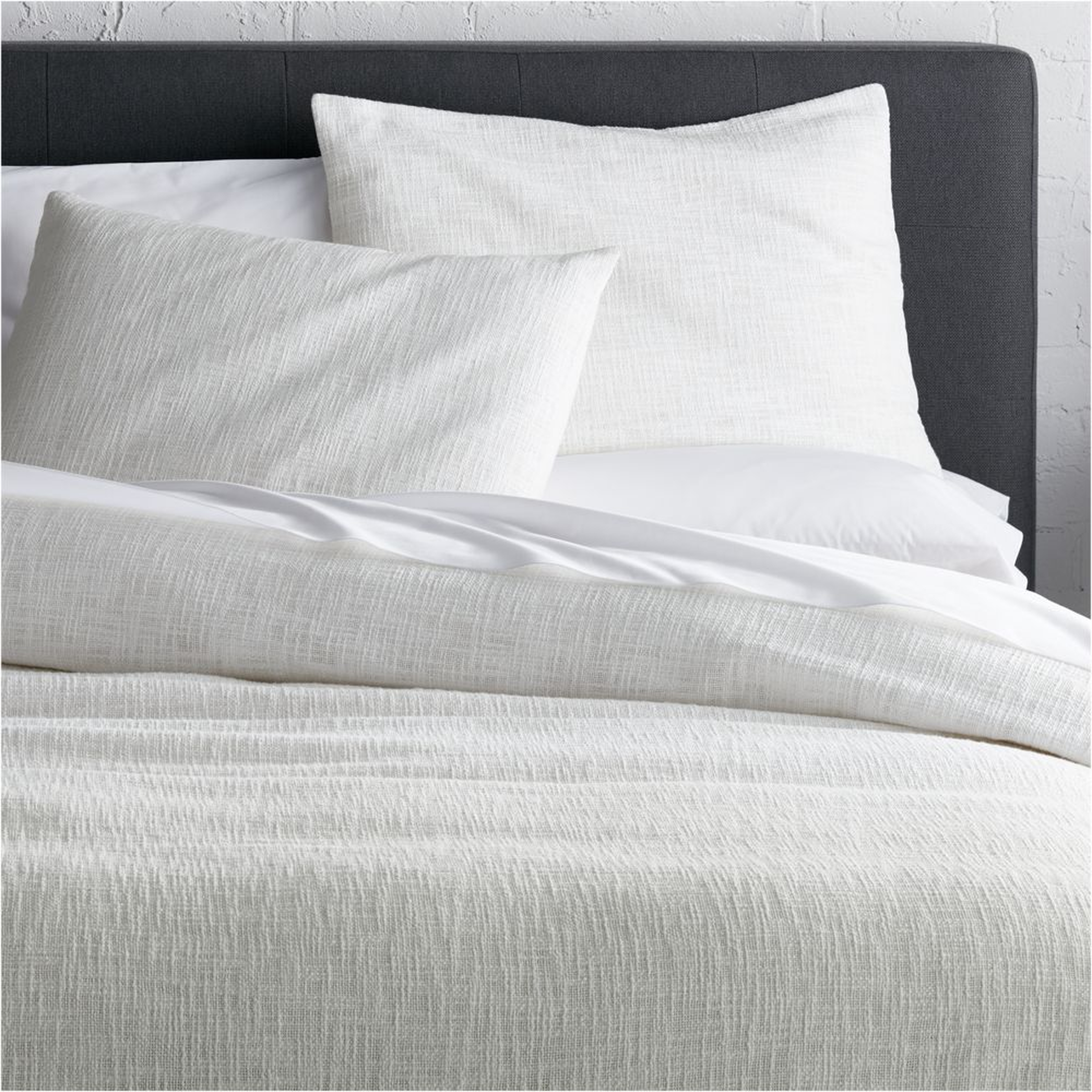 Lindstrom White King Duvet Cover - Crate and Barrel
