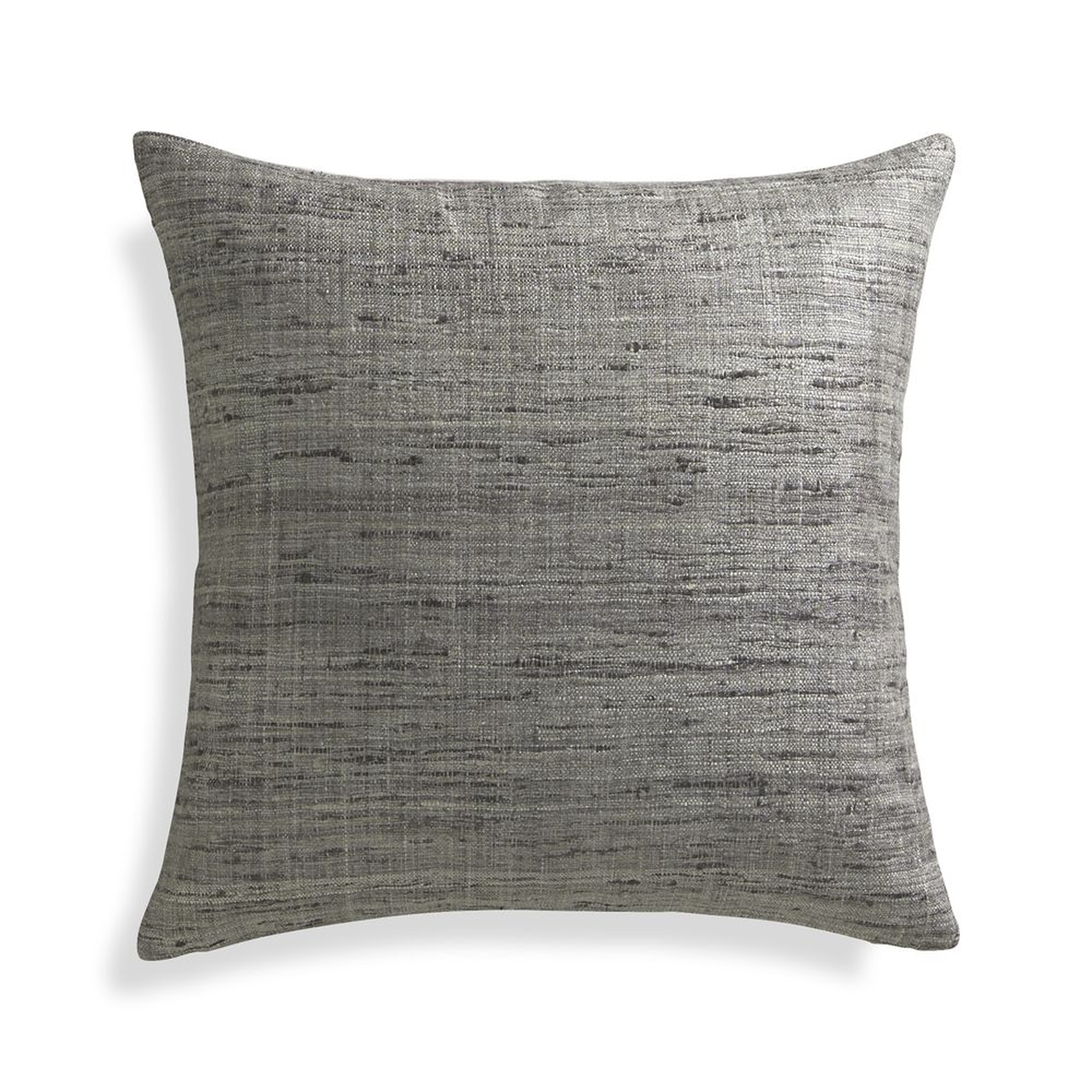 Trevino Nickel Grey 20" Pillow Cover - Crate and Barrel
