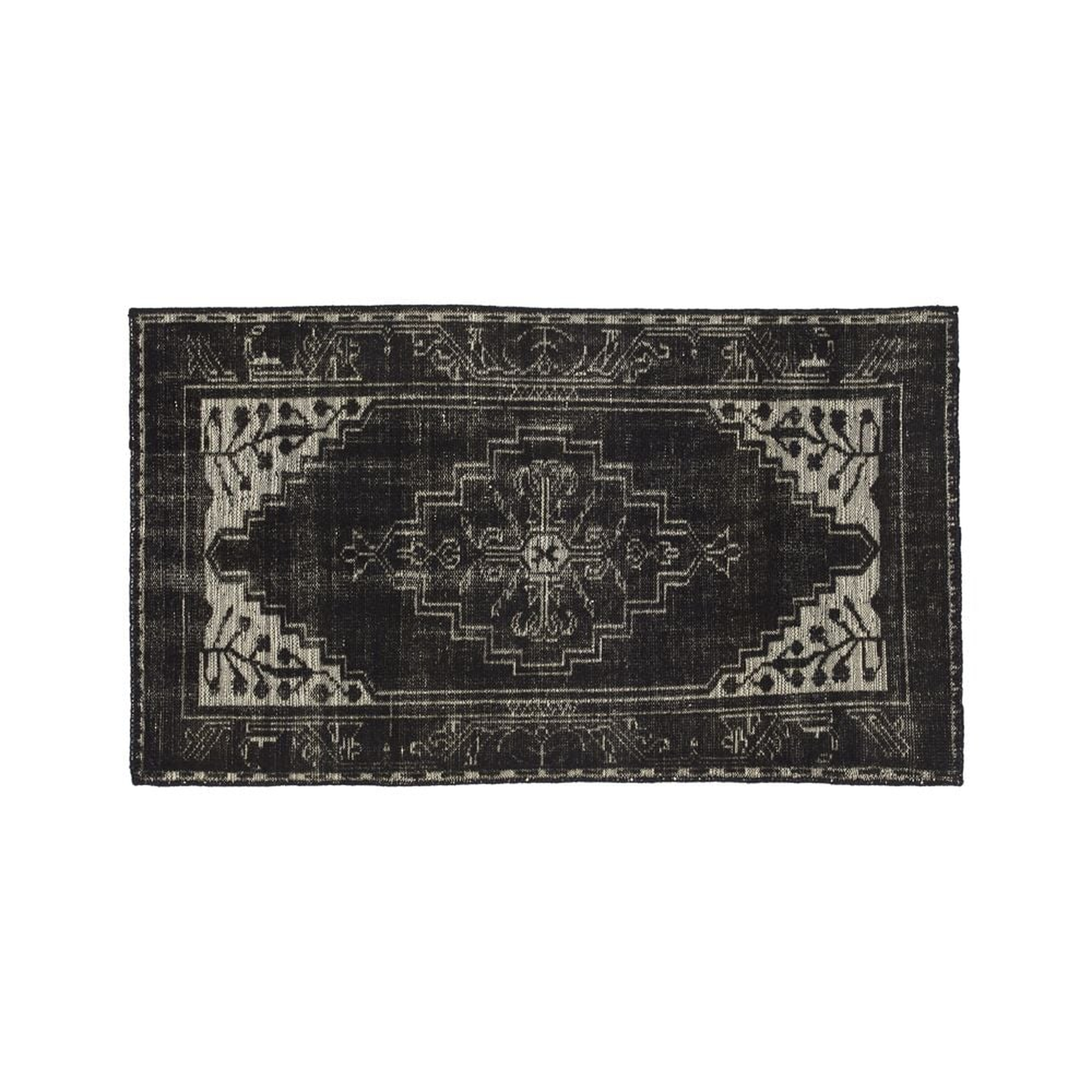Anice Black Hand Knotted Oriental-Style Area Rug 3'x5' - Crate and Barrel