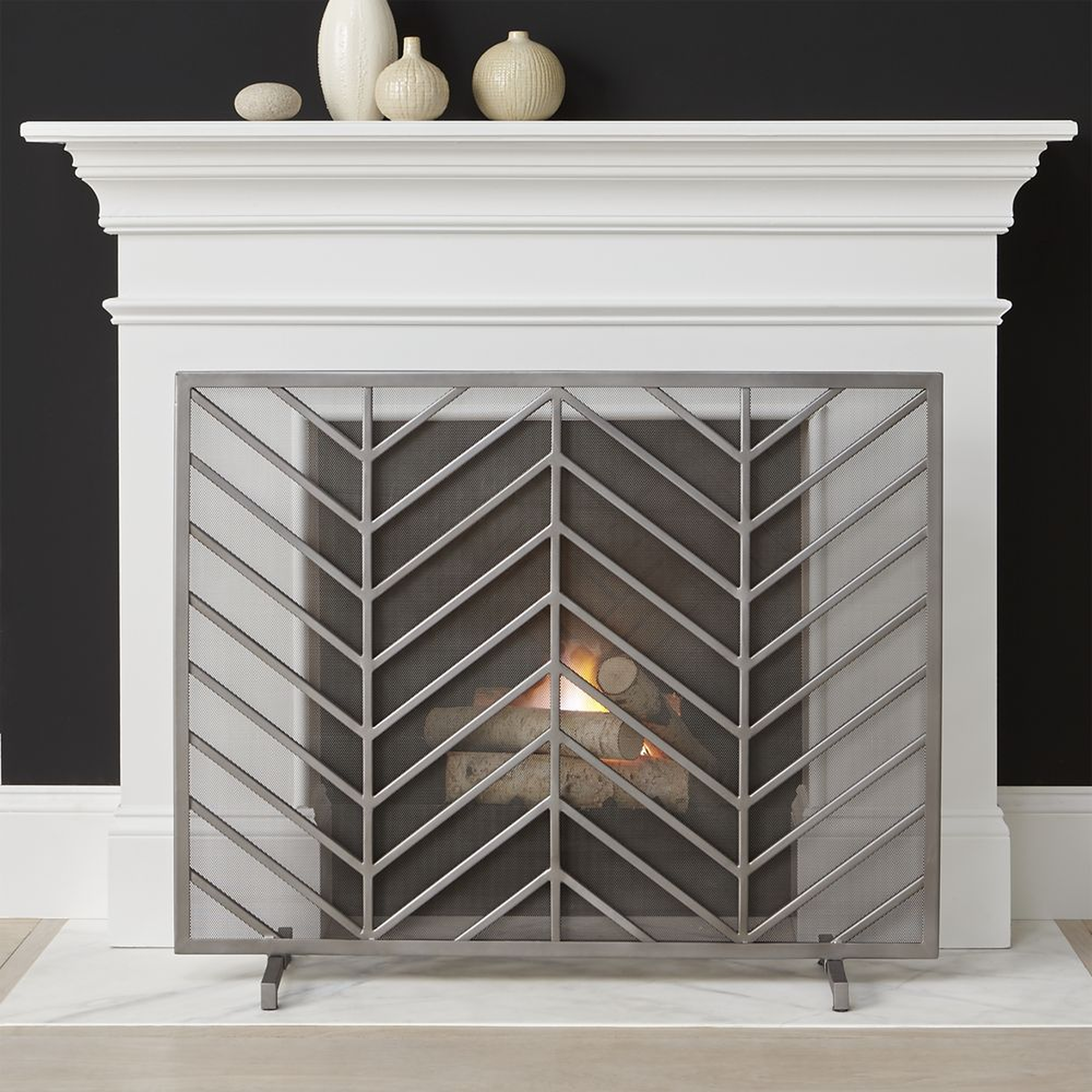 Chevron Fireplace Screen - Crate and Barrel