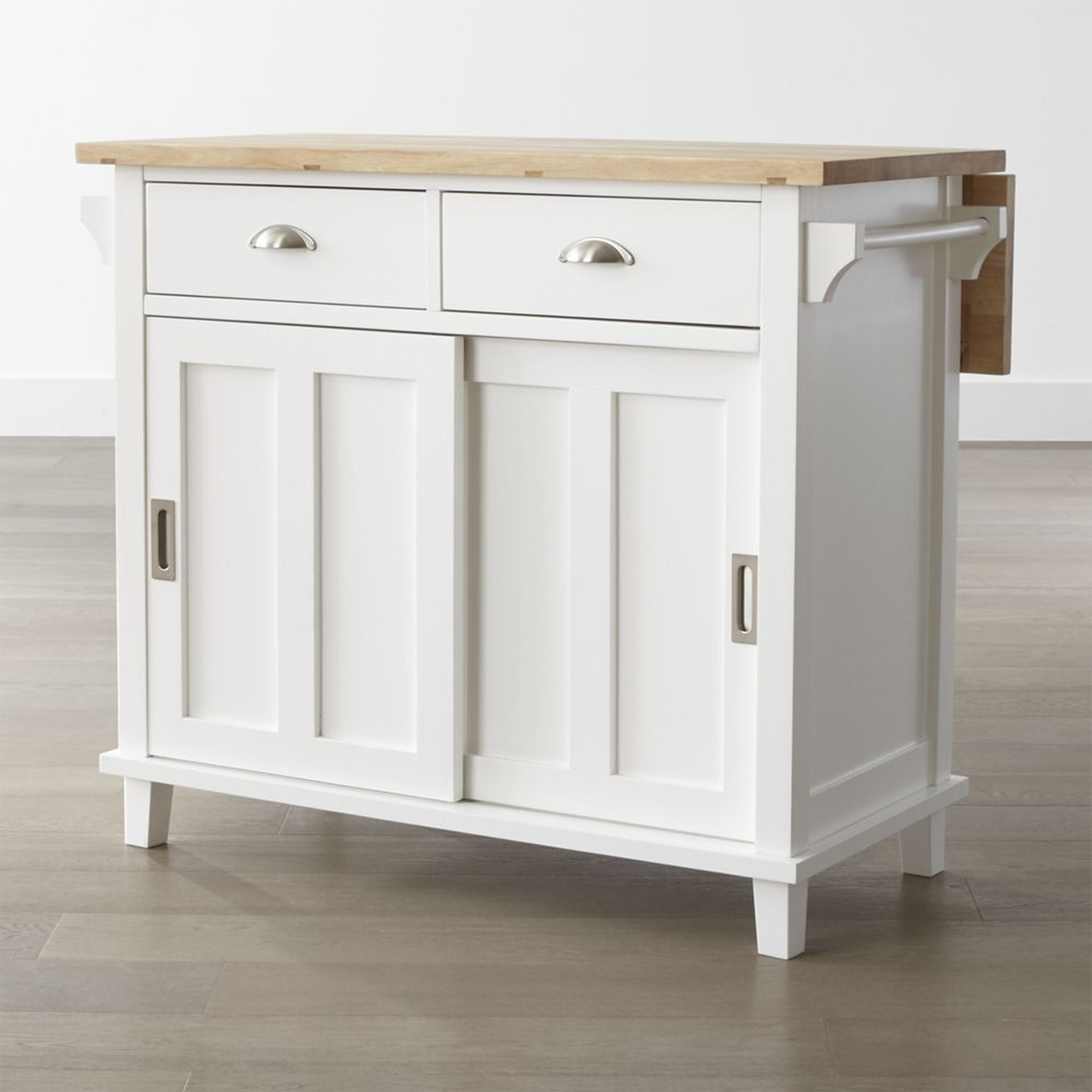 Belmont White Kitchen Island - Crate and Barrel