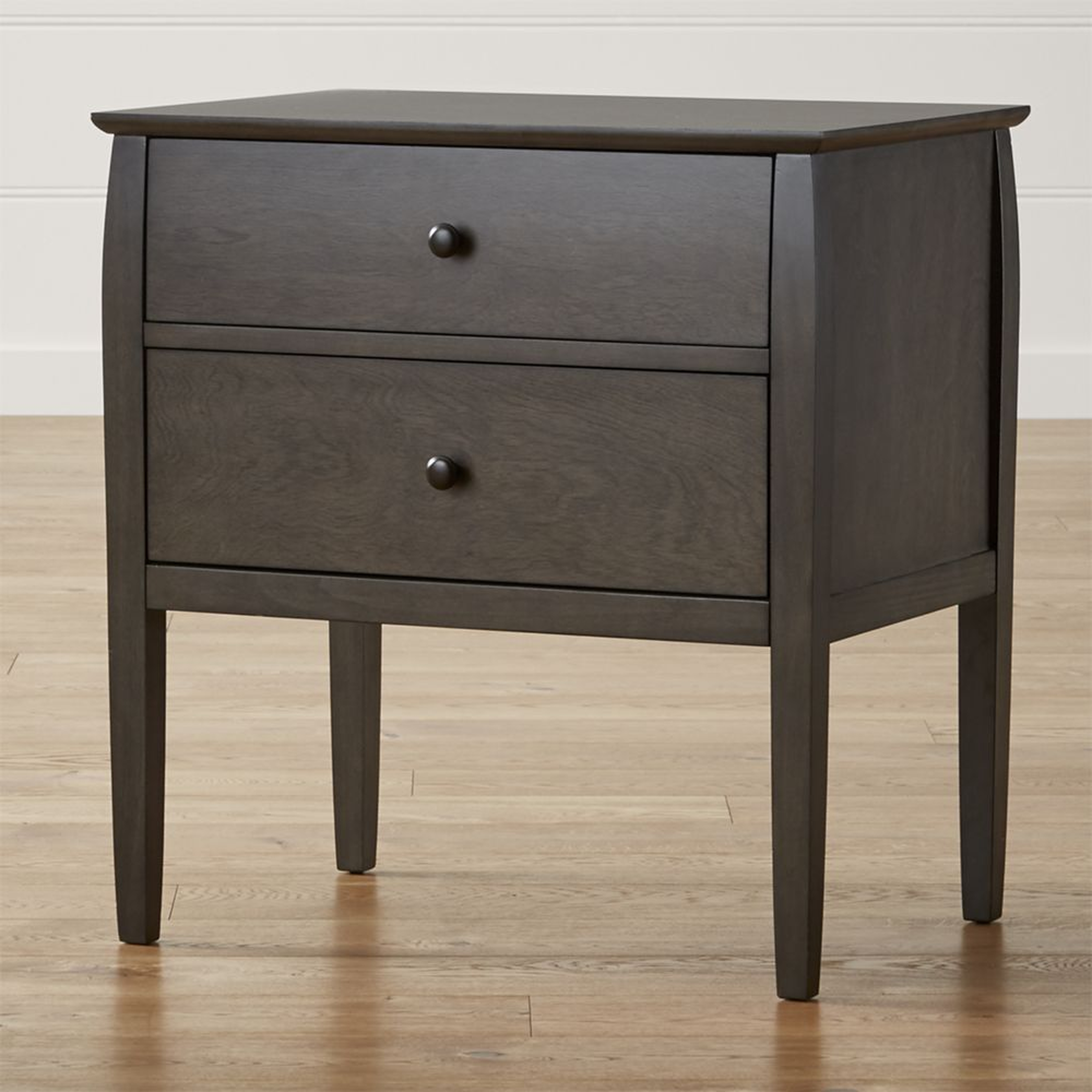 Mason Shadow 2-Drawer Grey Nightstand (estimate early May) - Crate and Barrel