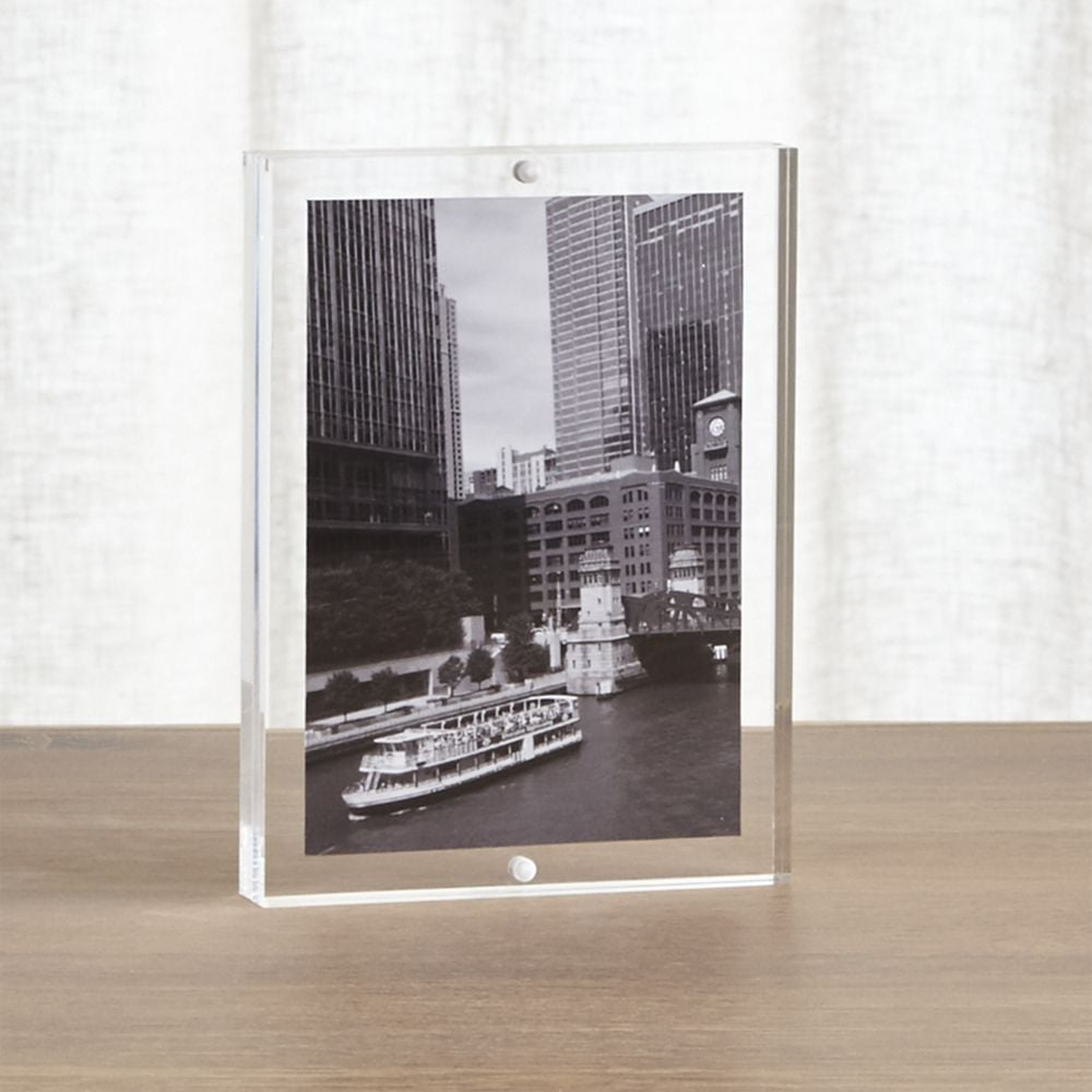 Acrylic 5x7 Block Tabletop Picture Frame - Crate and Barrel