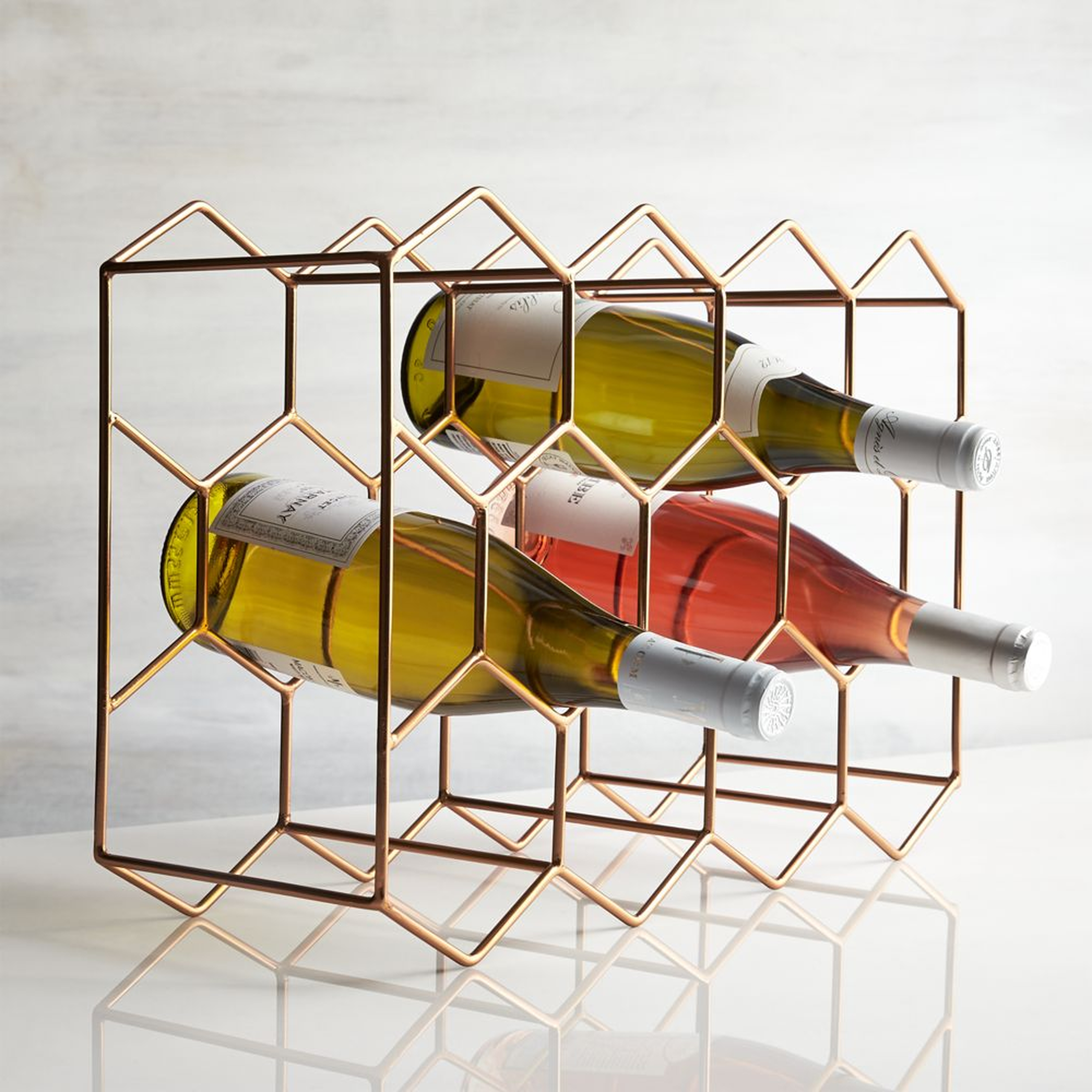 11-Bottle Wine Rack Copper - Crate and Barrel