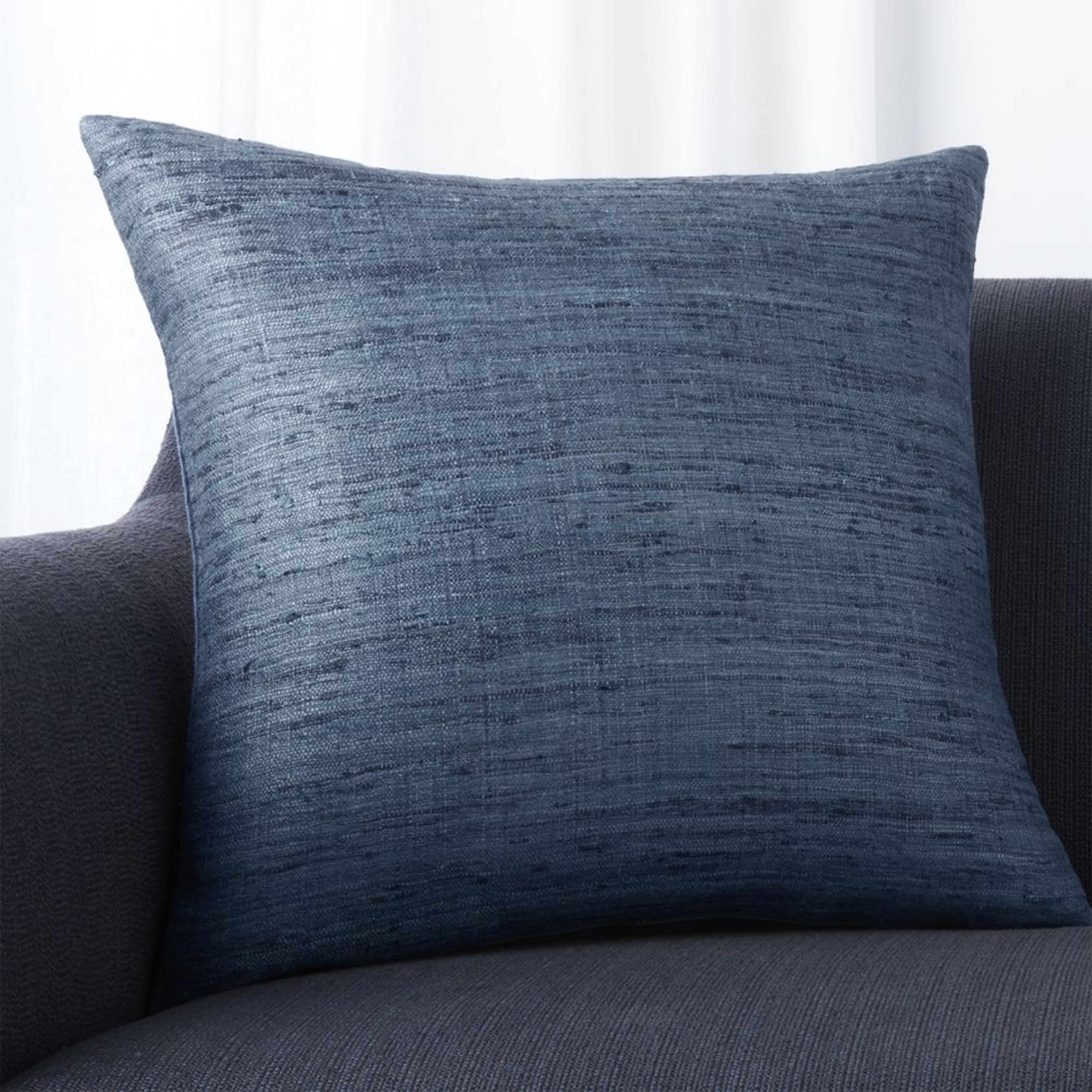 Trevino Delfe Blue 20" Pillow with Down-Alternative Insert - Crate and Barrel