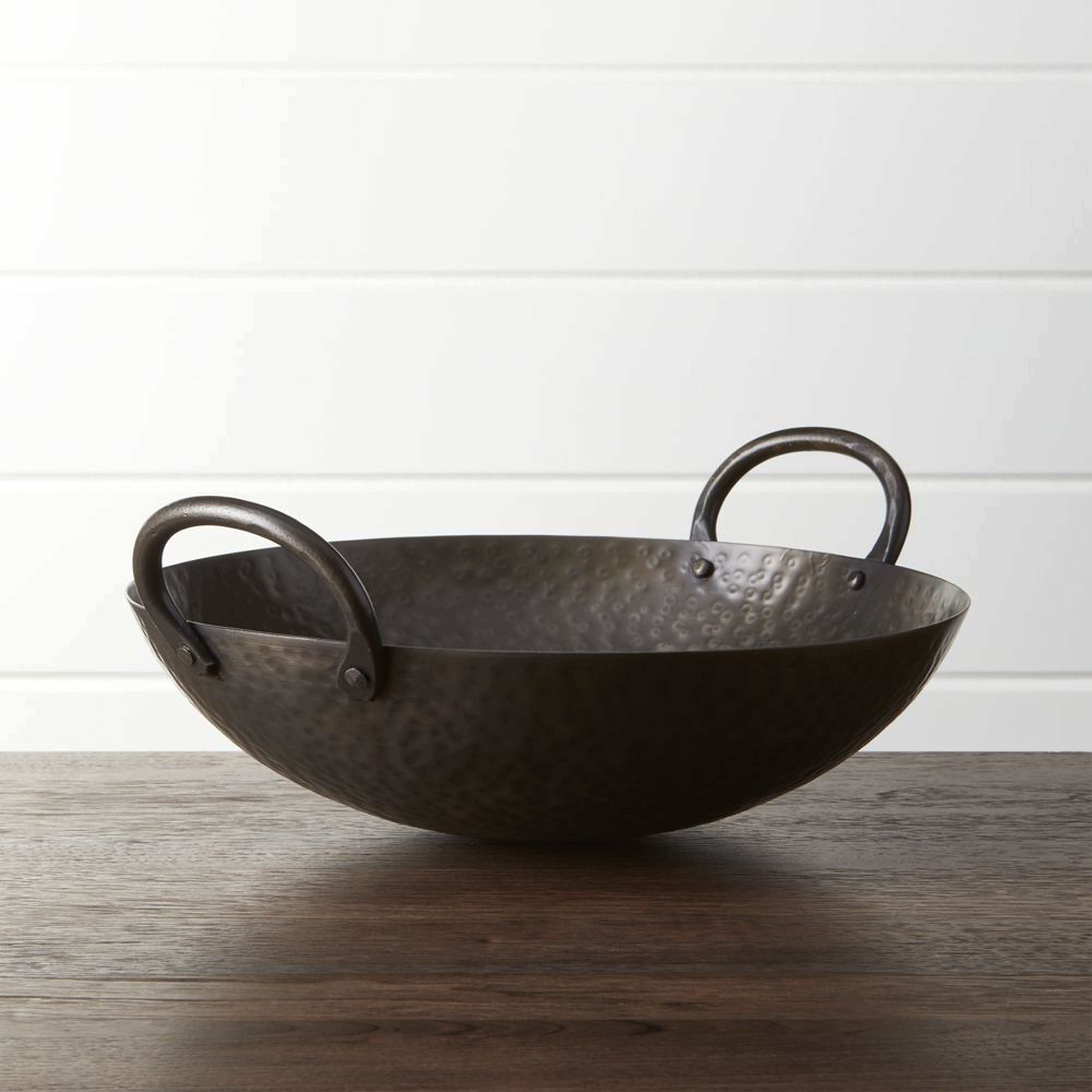 Feast Hammered Iron Serving Bowl with Handles - Crate and Barrel
