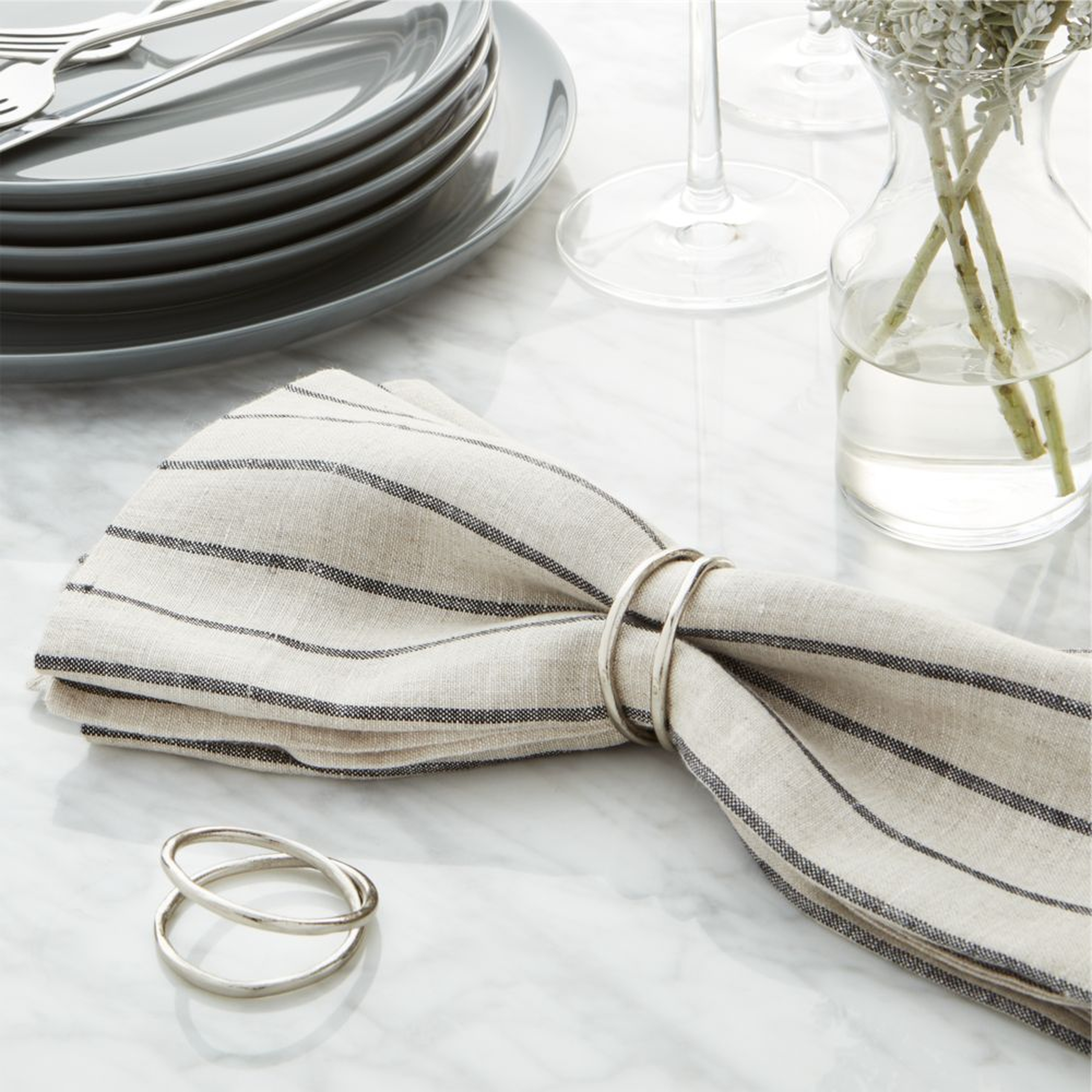 Aria Silver Napkin Ring - Crate and Barrel