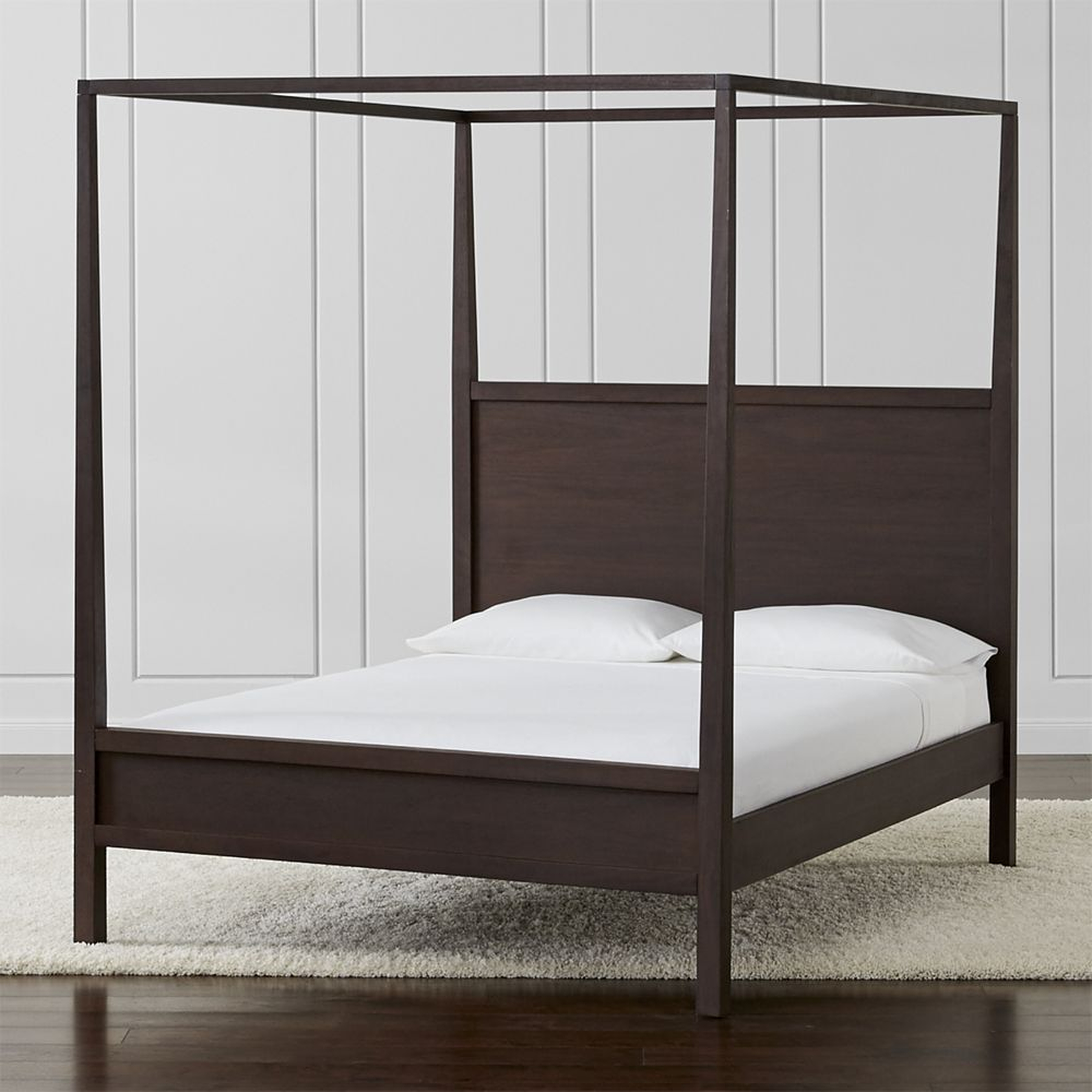 Keane Espresso Wood Queen Canopy Bed - Crate and Barrel