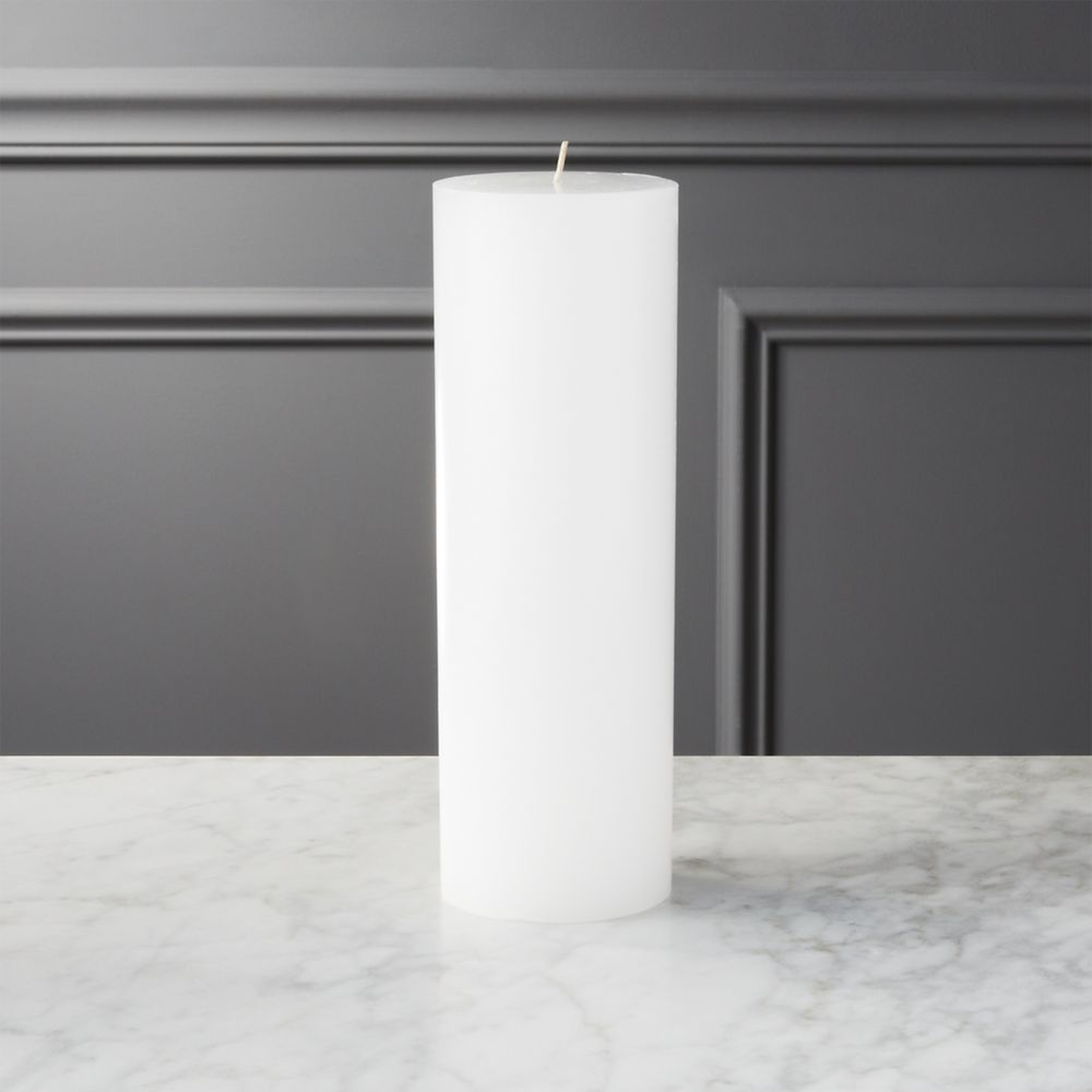 3"x9" White Pillar Candle - CB2
