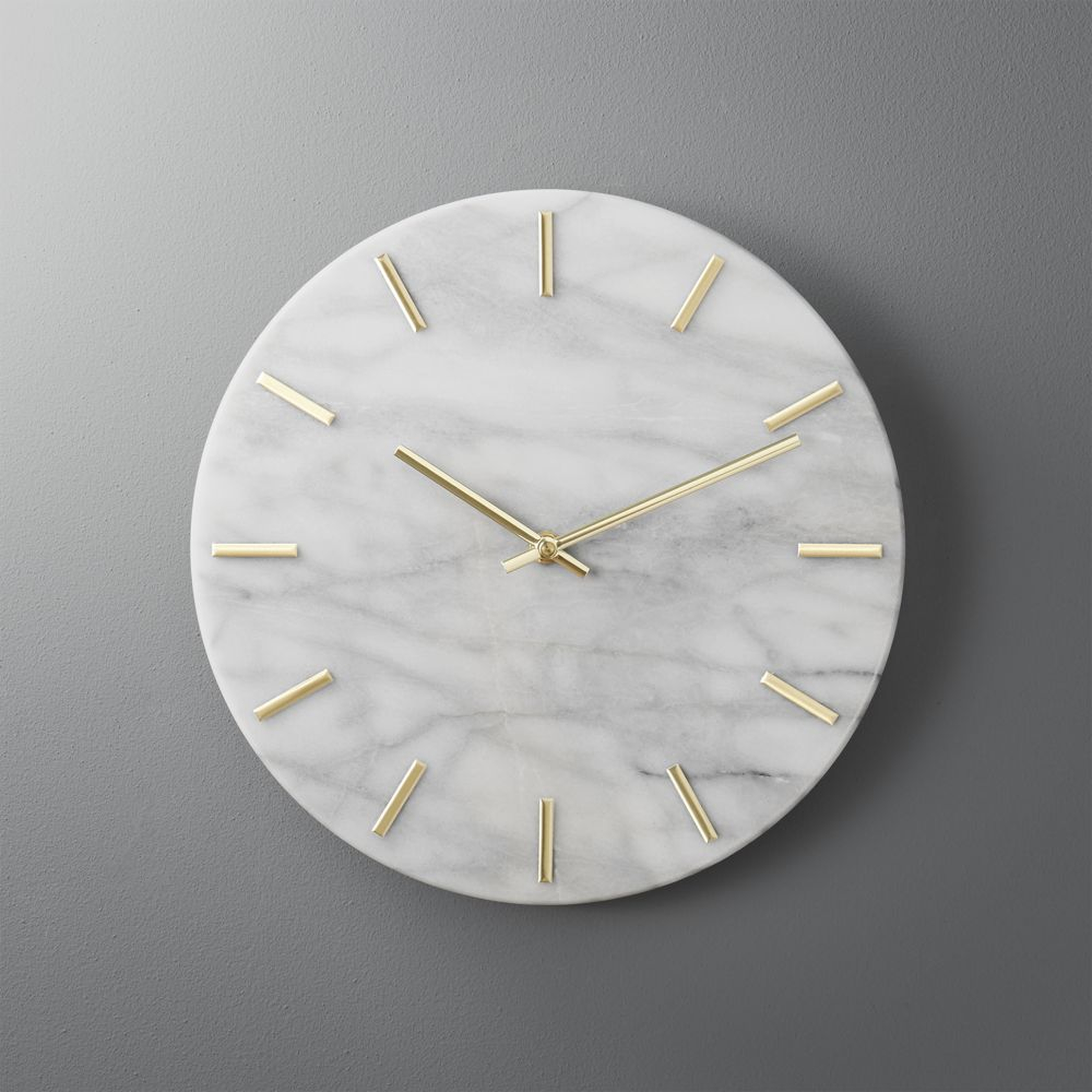 Carlo marble and brass wall clock - CB2