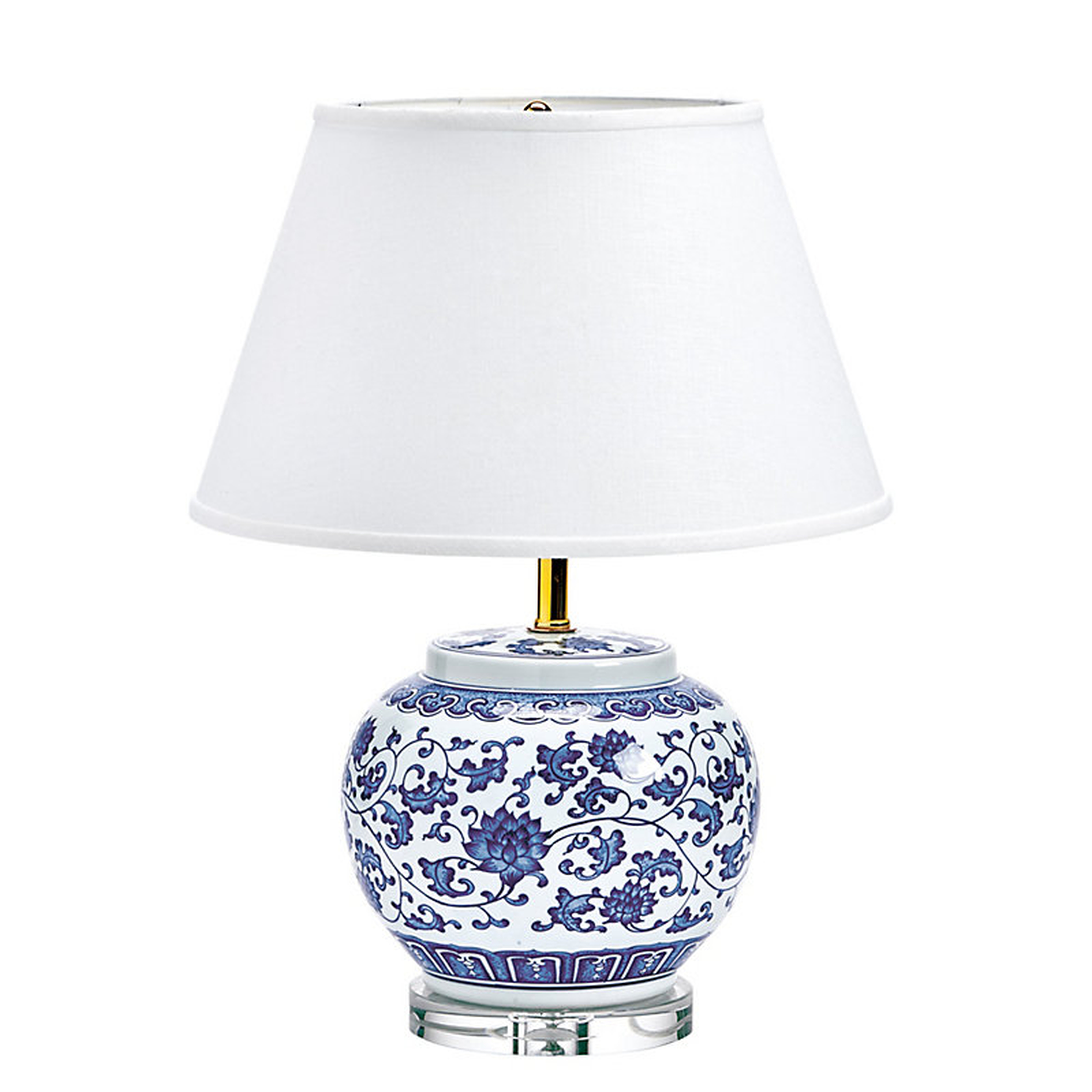 Ballard Designs Blue & White Single Round Chinoiserie Table Lamp - Ballard Designs