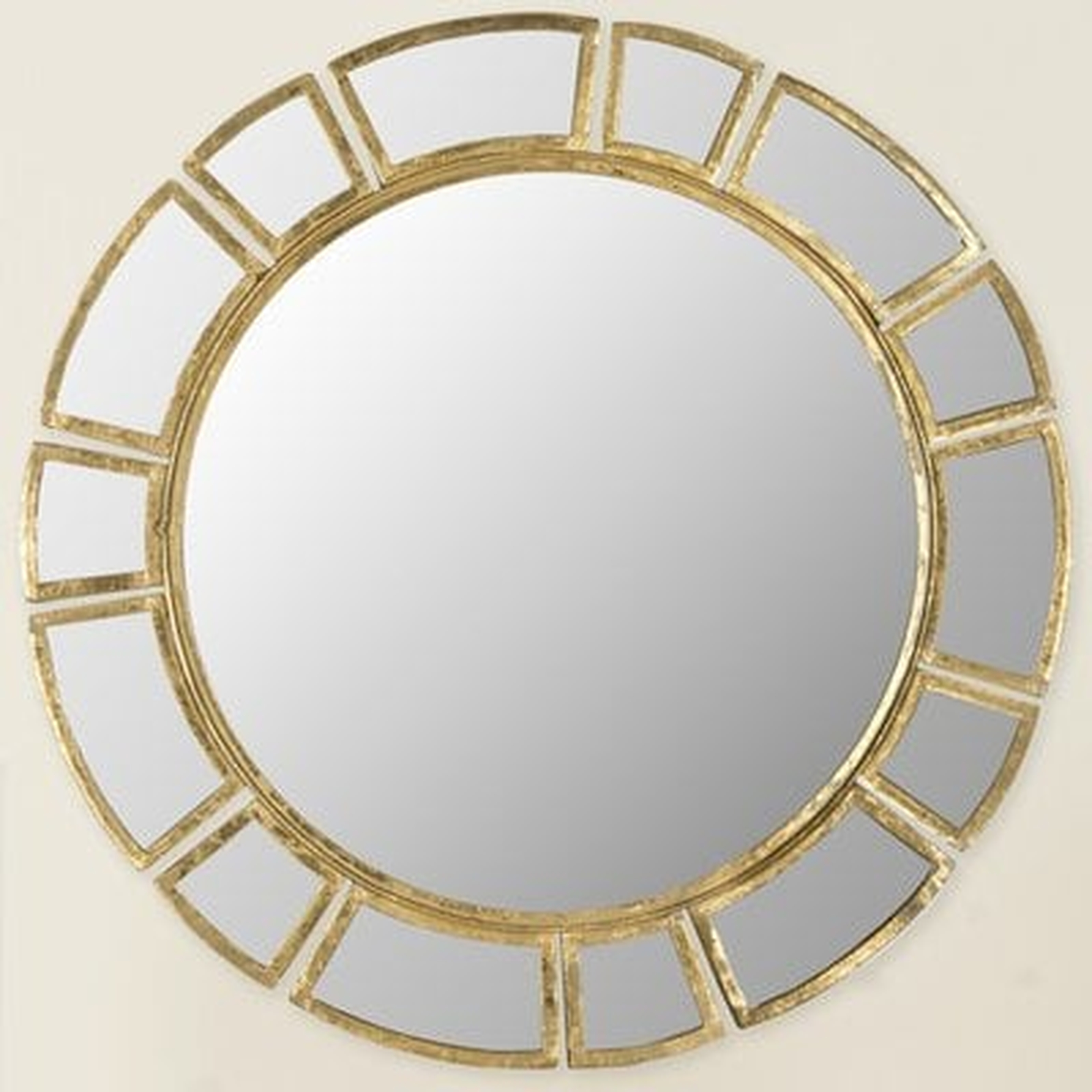 Birksgate Round Antique Gold Patina Sunburst Wall Mirror - Wayfair