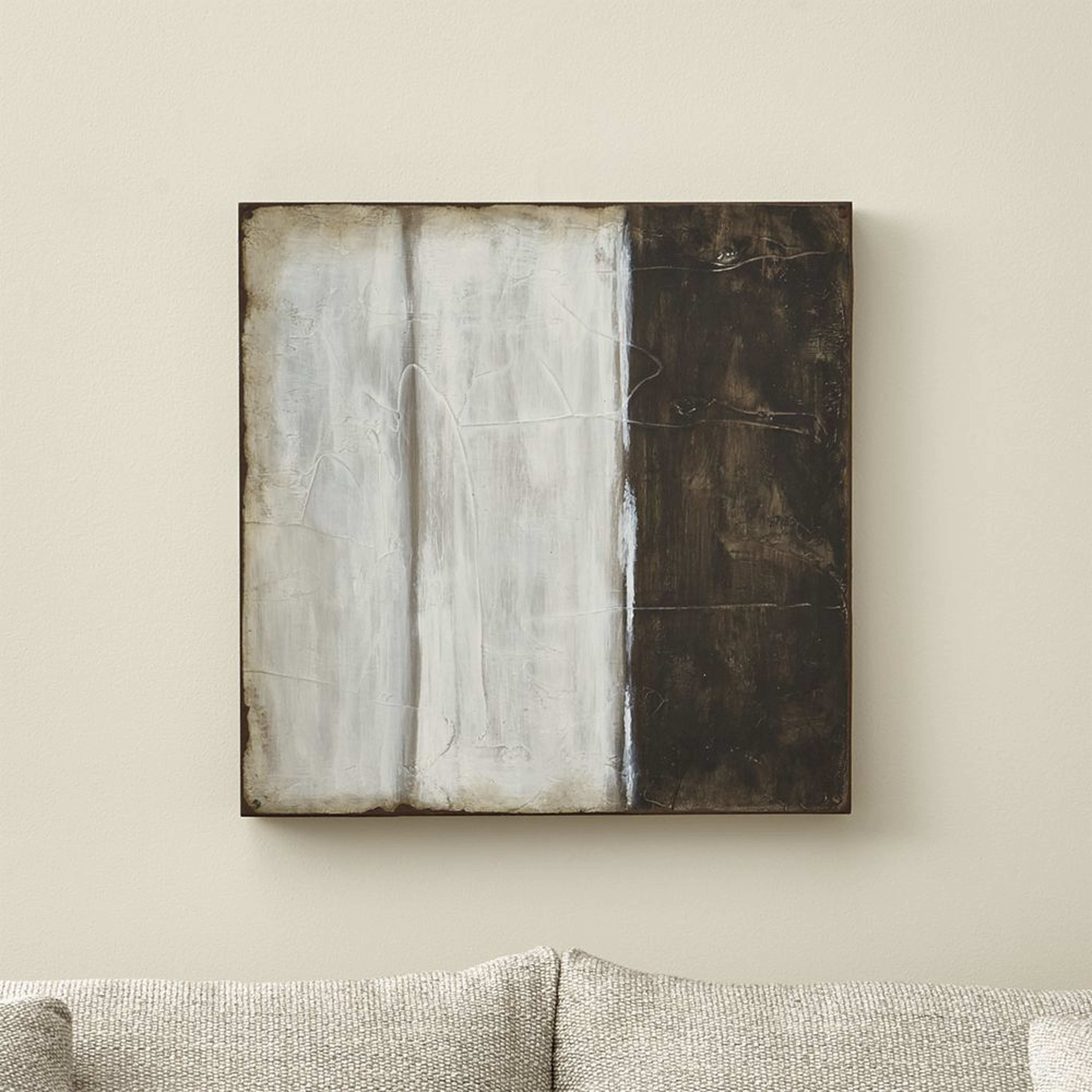 "Haze I" Panel Hand-Painted Reproduction Wood Panel Wall Art 20"x20" - Crate and Barrel