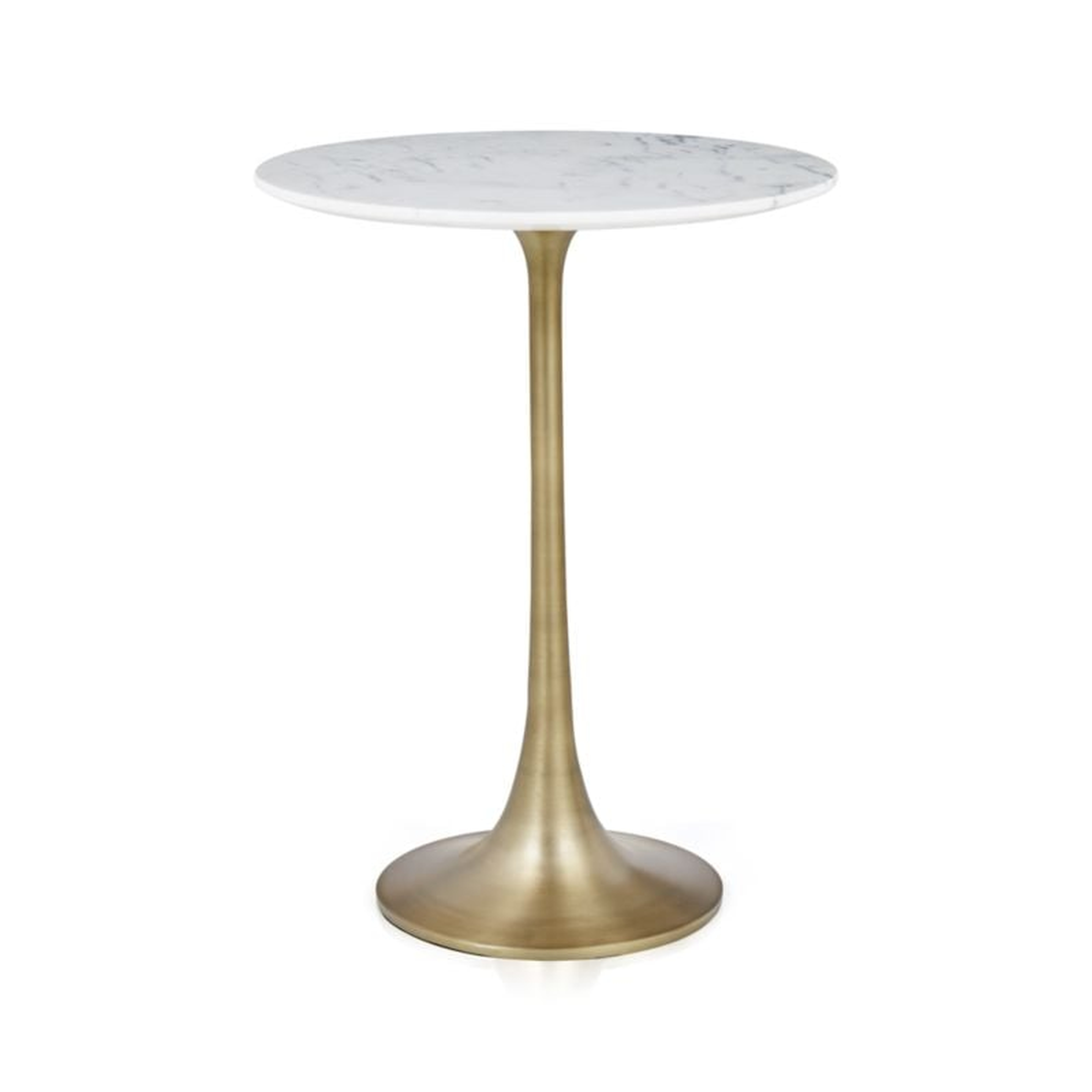 Nero White Marble Round Accent Table - Crate and Barrel