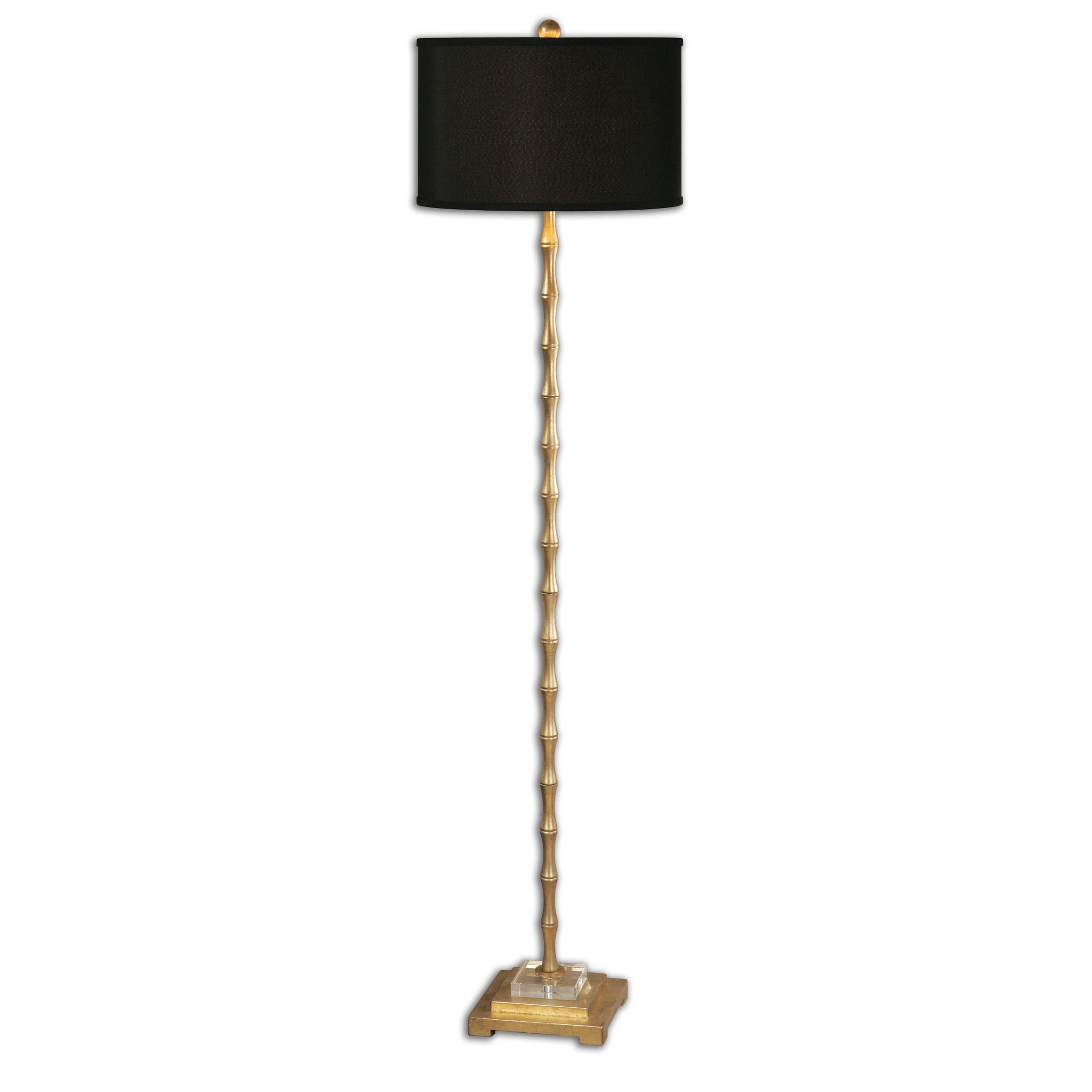 Golden Bamboo Floor Lamp, Black and Gold - Lulu and Georgia