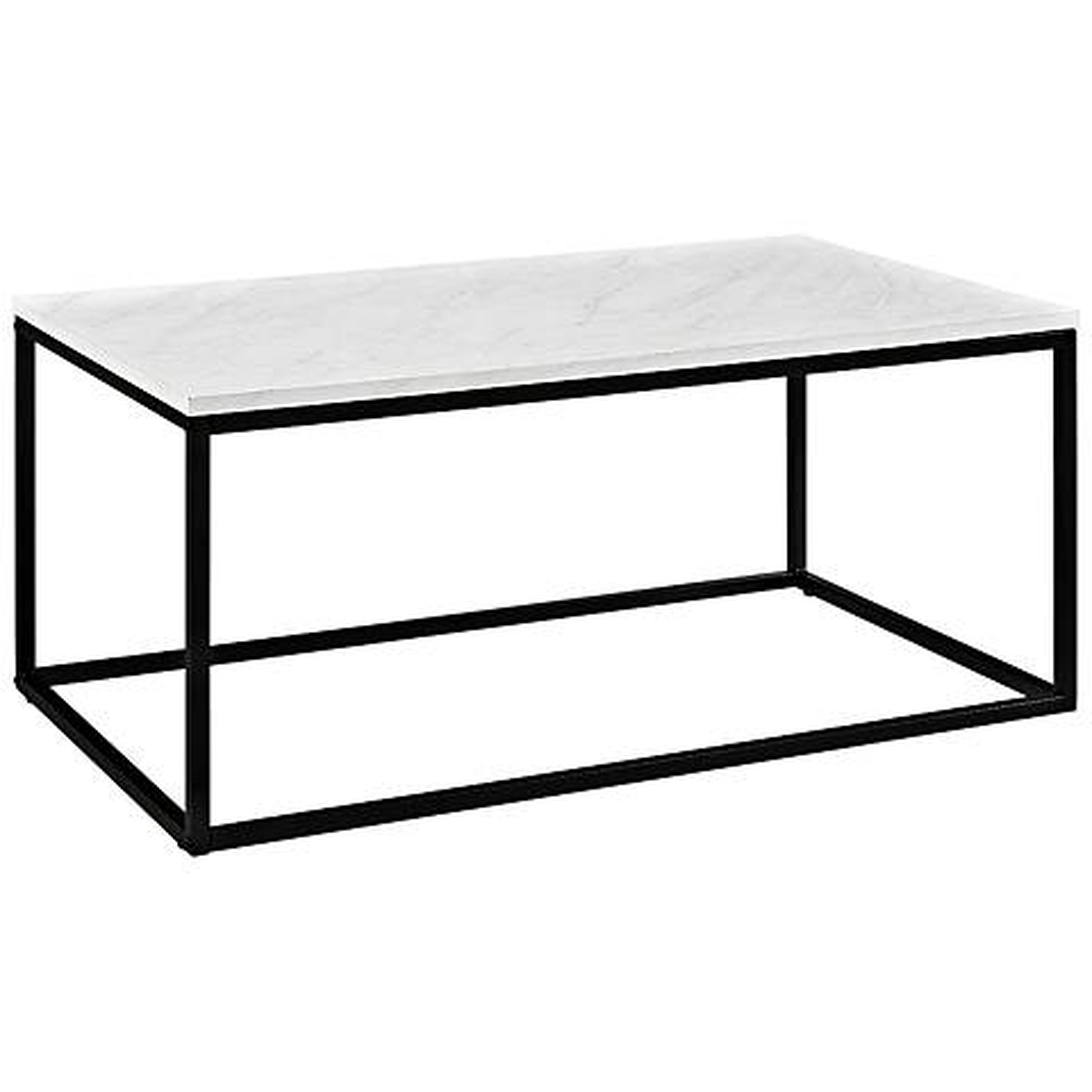 Adeline Faux Marble Top and Metal Coffee Table white - Lamps Plus
