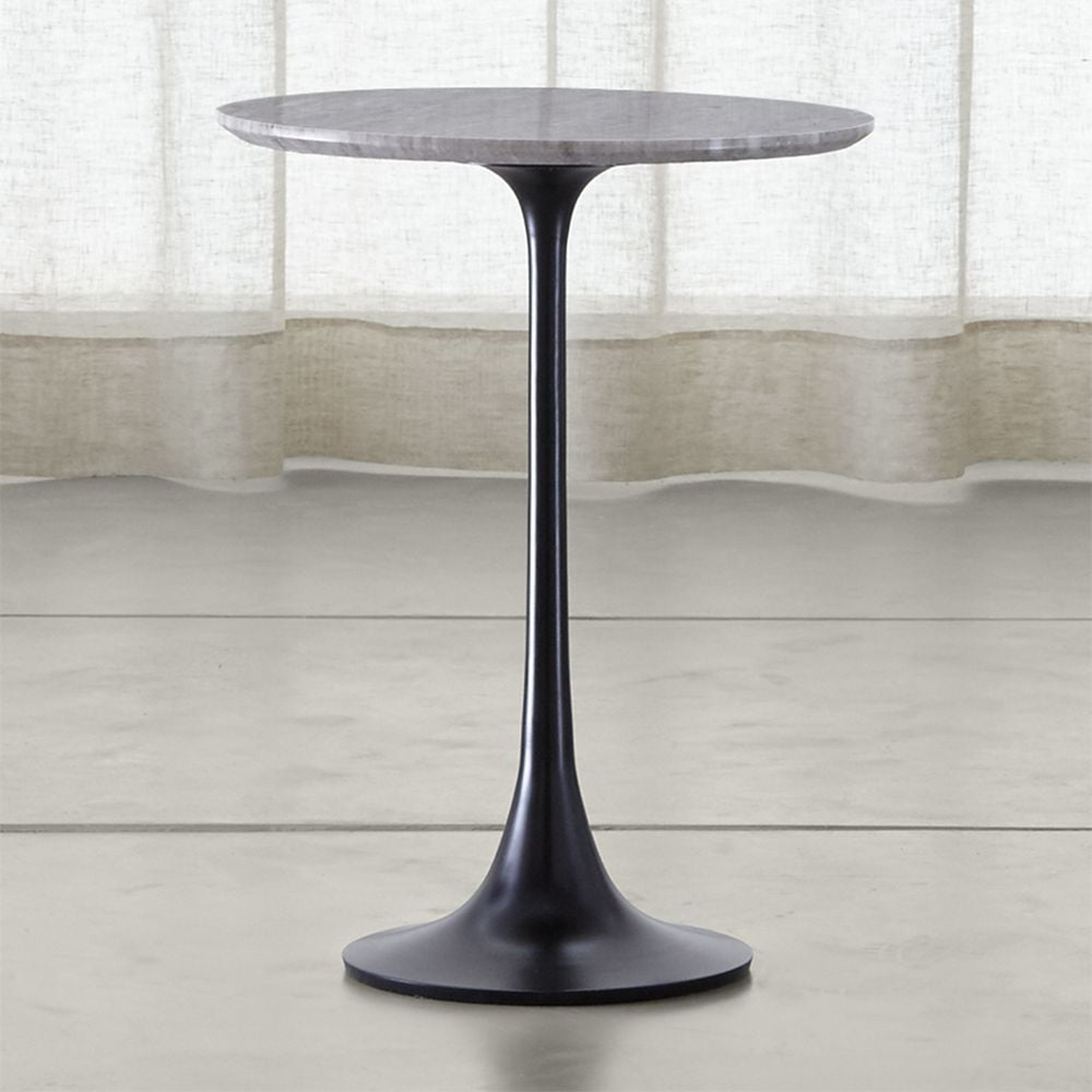 Nero Brown Marble Round Accent Table - Crate and Barrel