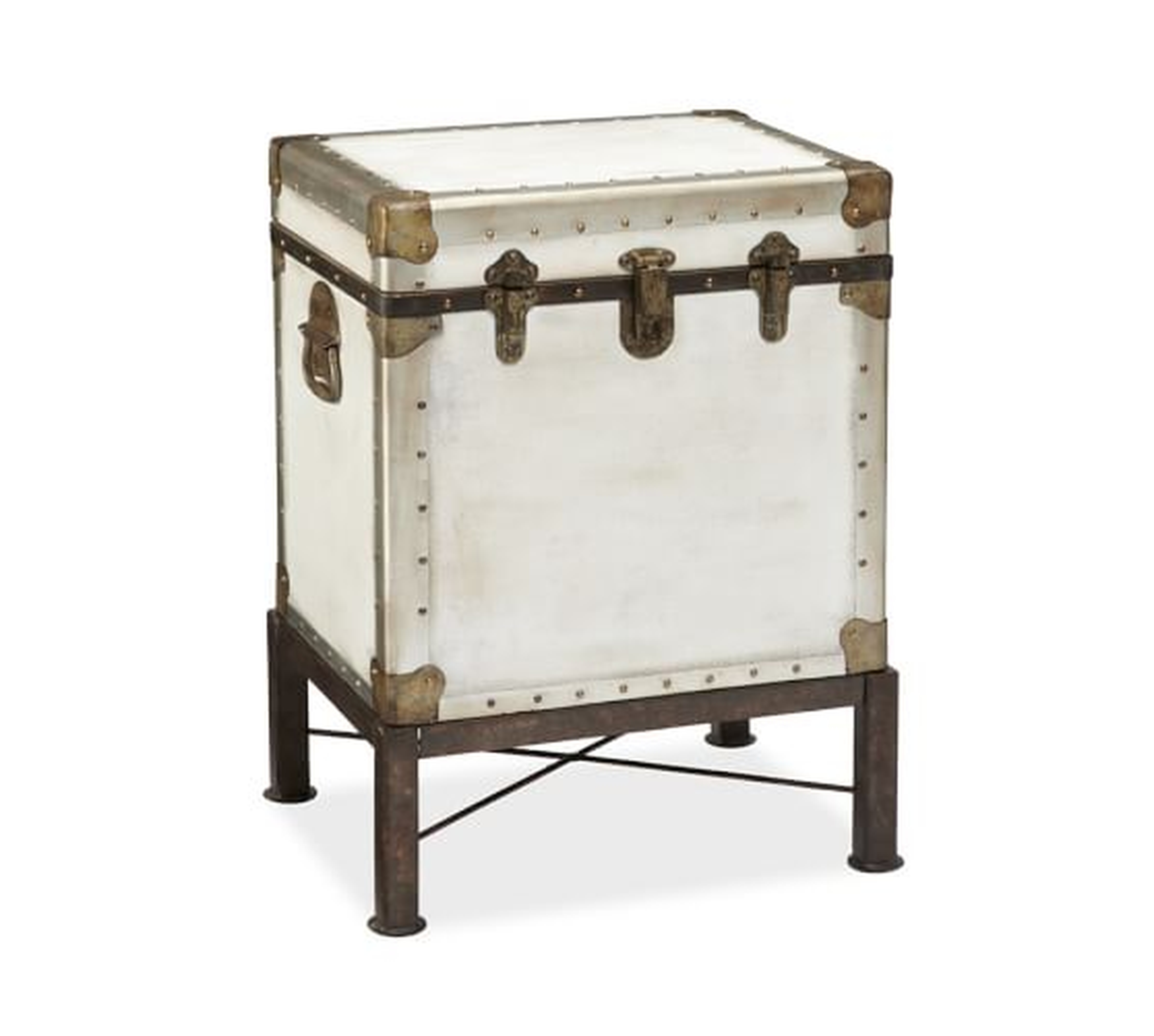 LUDLOW TRUNK WITH STAND SIDE TABLE, WHITE - Pottery Barn