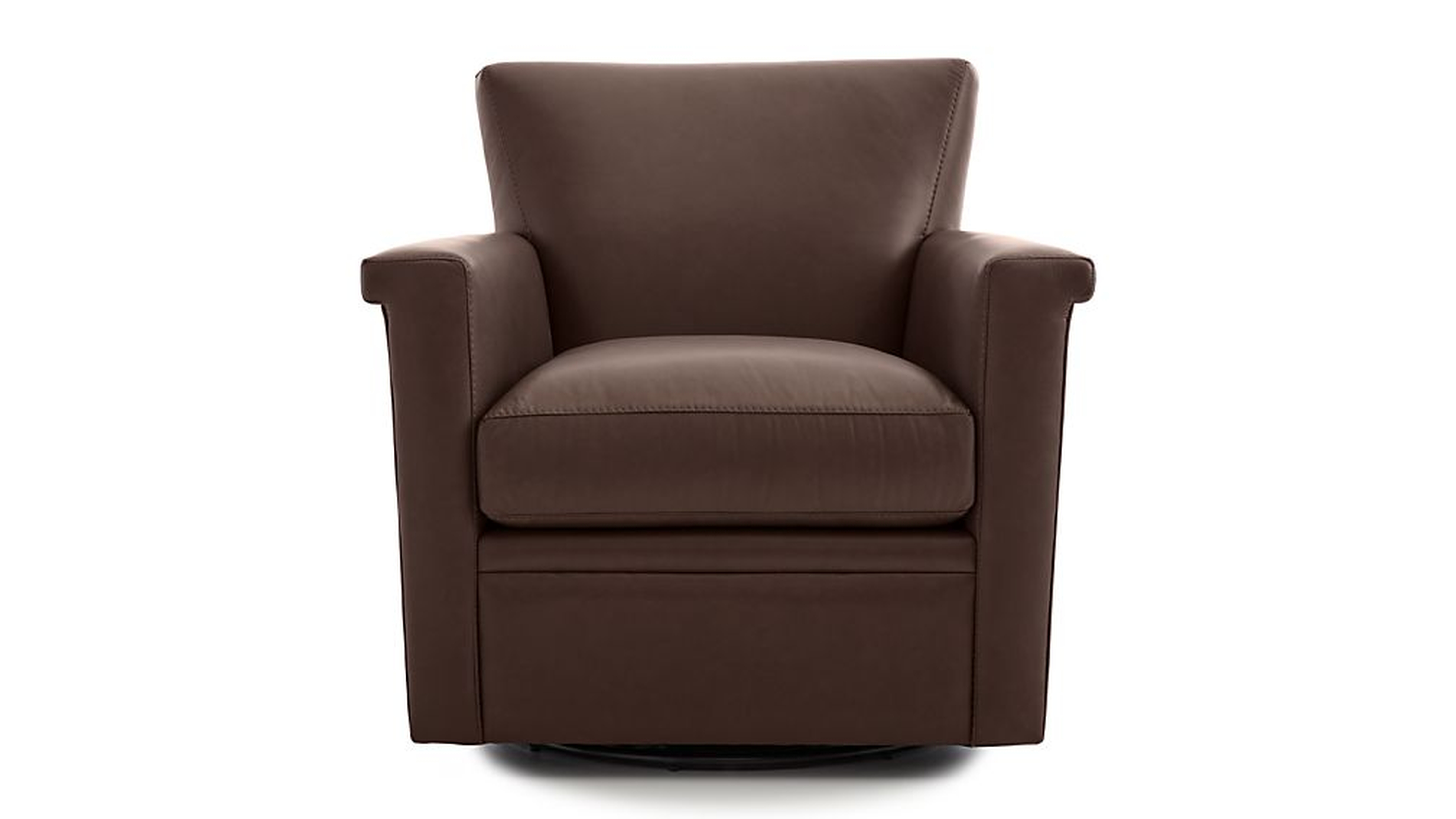 Declan Leather 360 Swivel Chair - Crate and Barrel