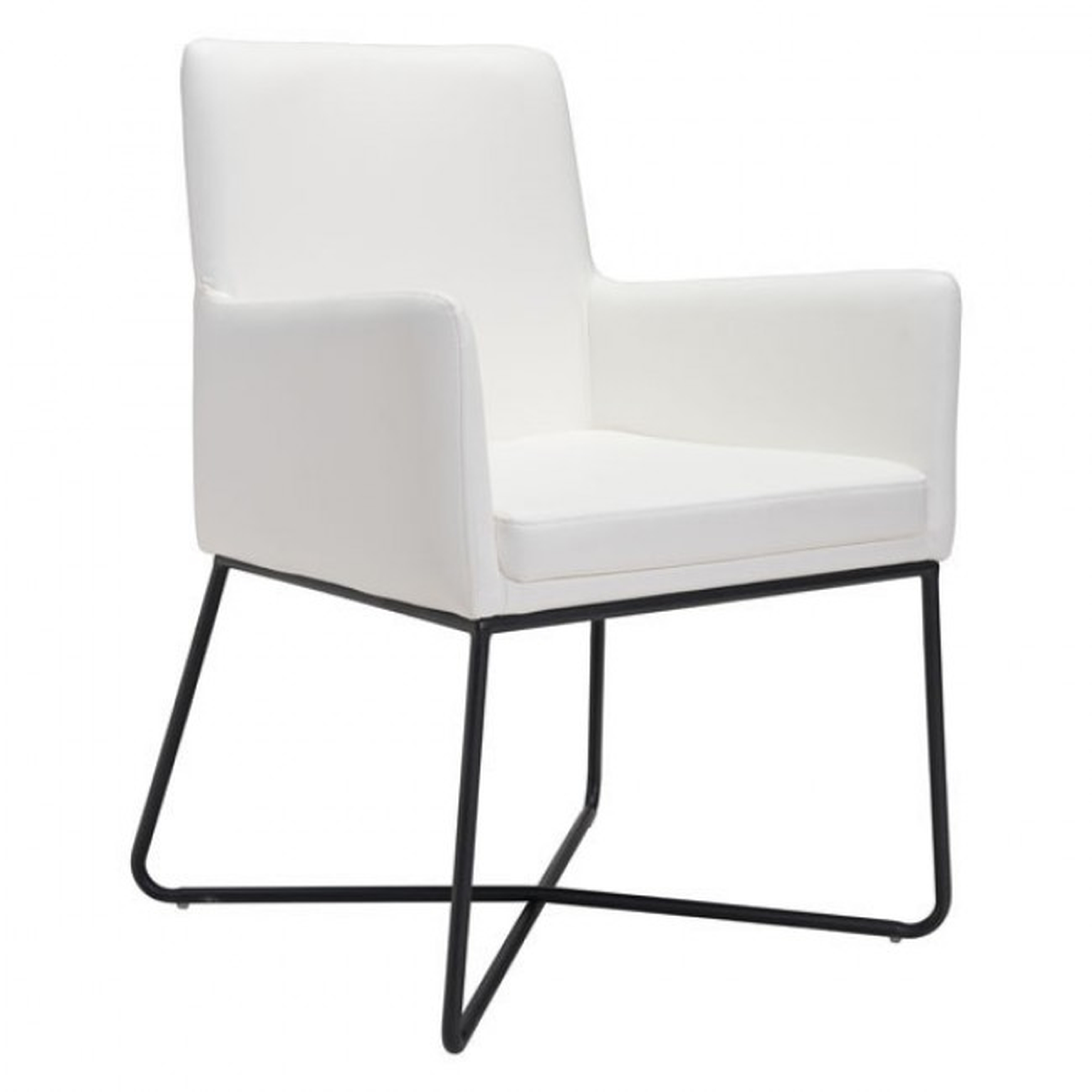 Marcel Chair, White Faux Leather - Studio Marcette