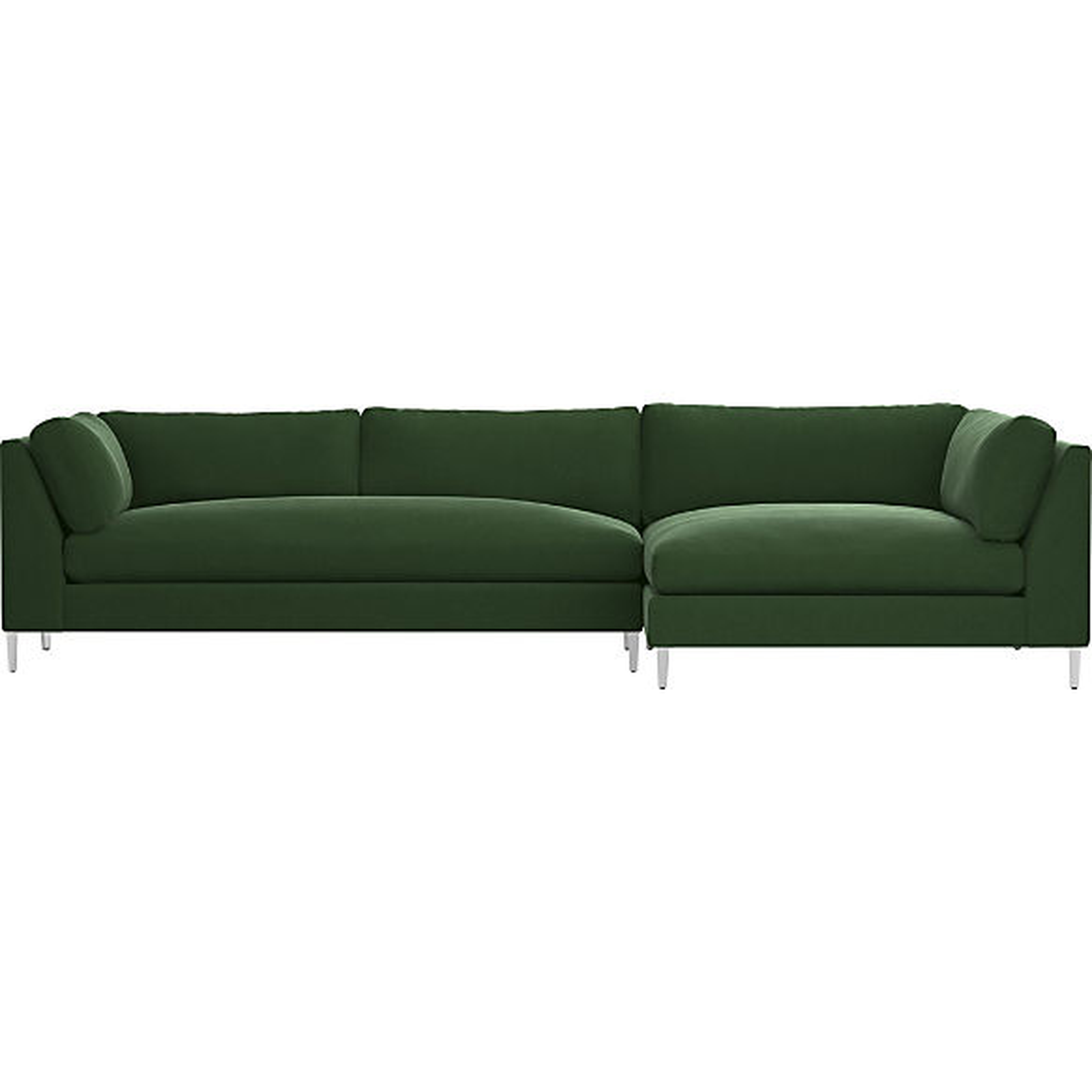 decker 2-piece sectional sofa - como emerald - CB2