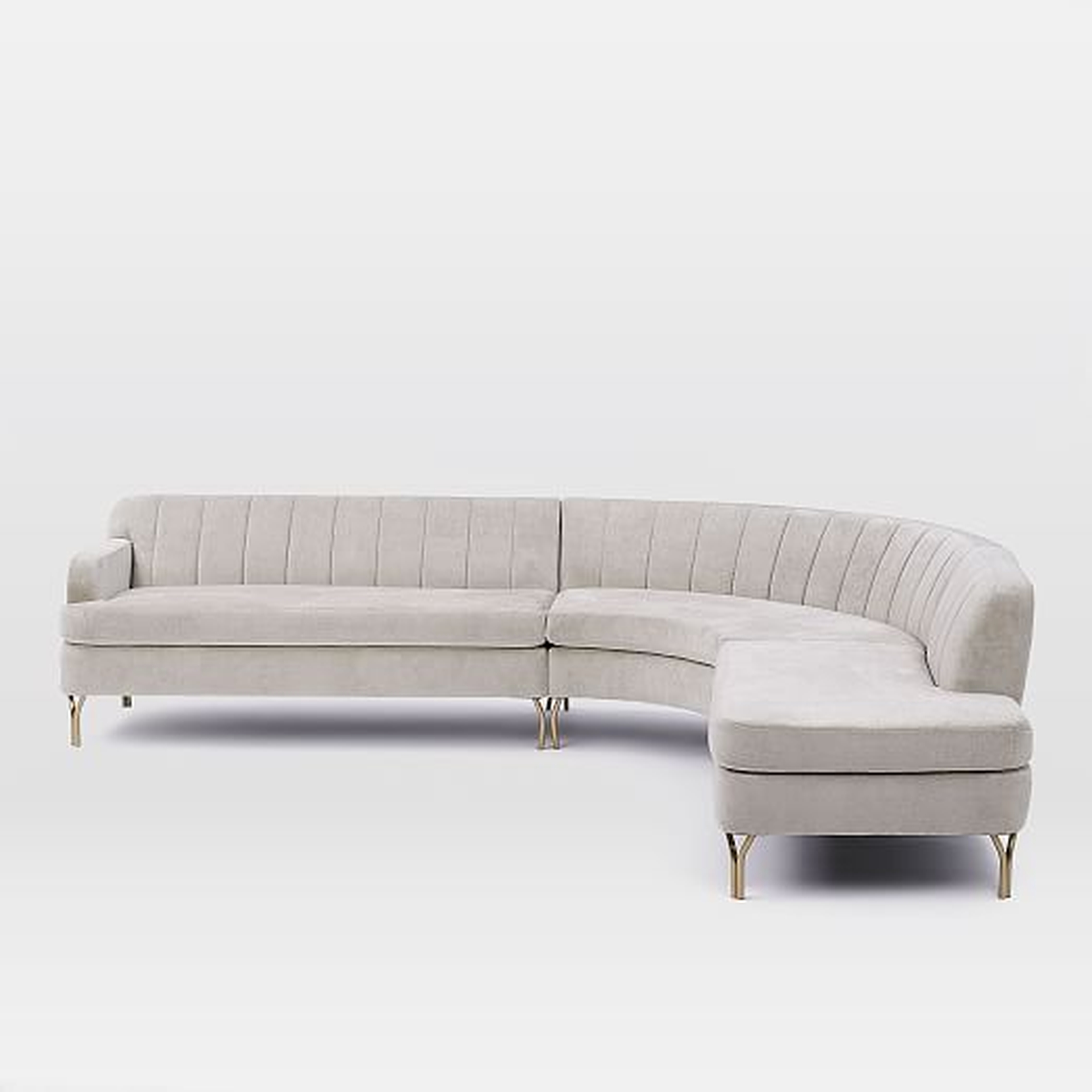 Valencia 3-Piece Terminal Chaise Sectional - LEFT SOFA, ROUND CORNER, RIGHT TERMINAL CHAISE - West Elm