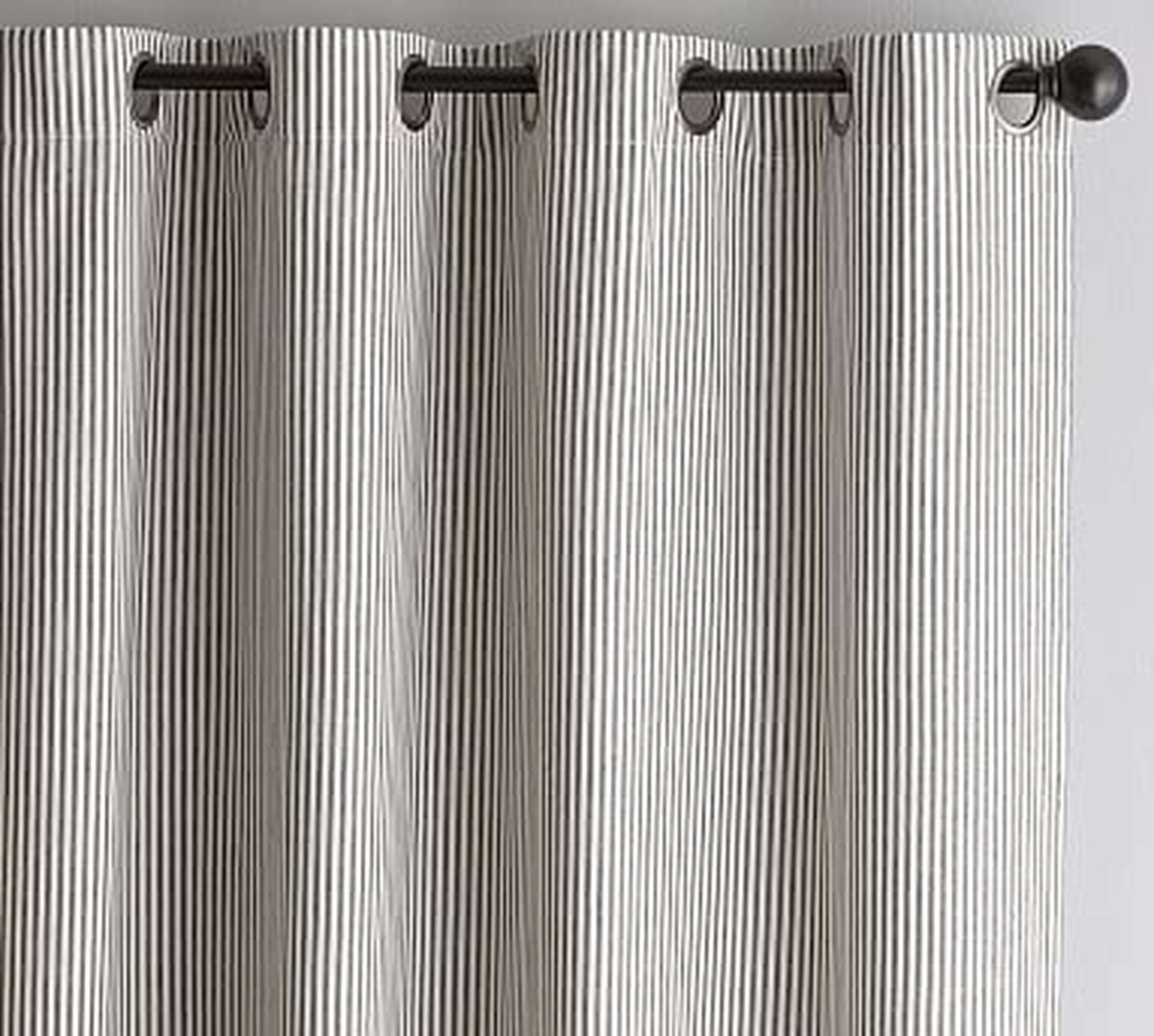 Wheaton Stripe Drape, 50 x 84", Gray - Pottery Barn