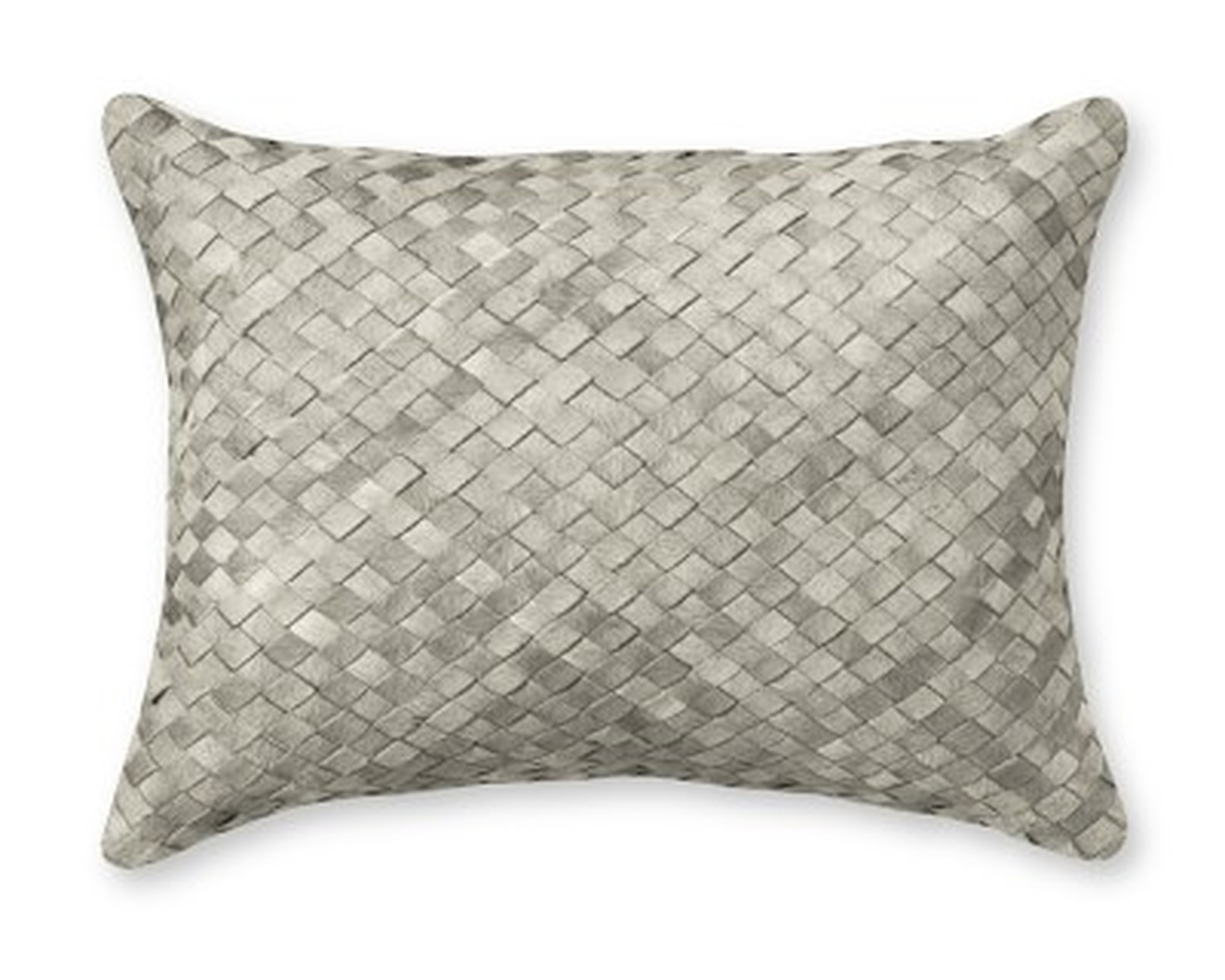 Woven Leather Hide Pillow Cover, 12" X 16", Gray - Williams Sonoma