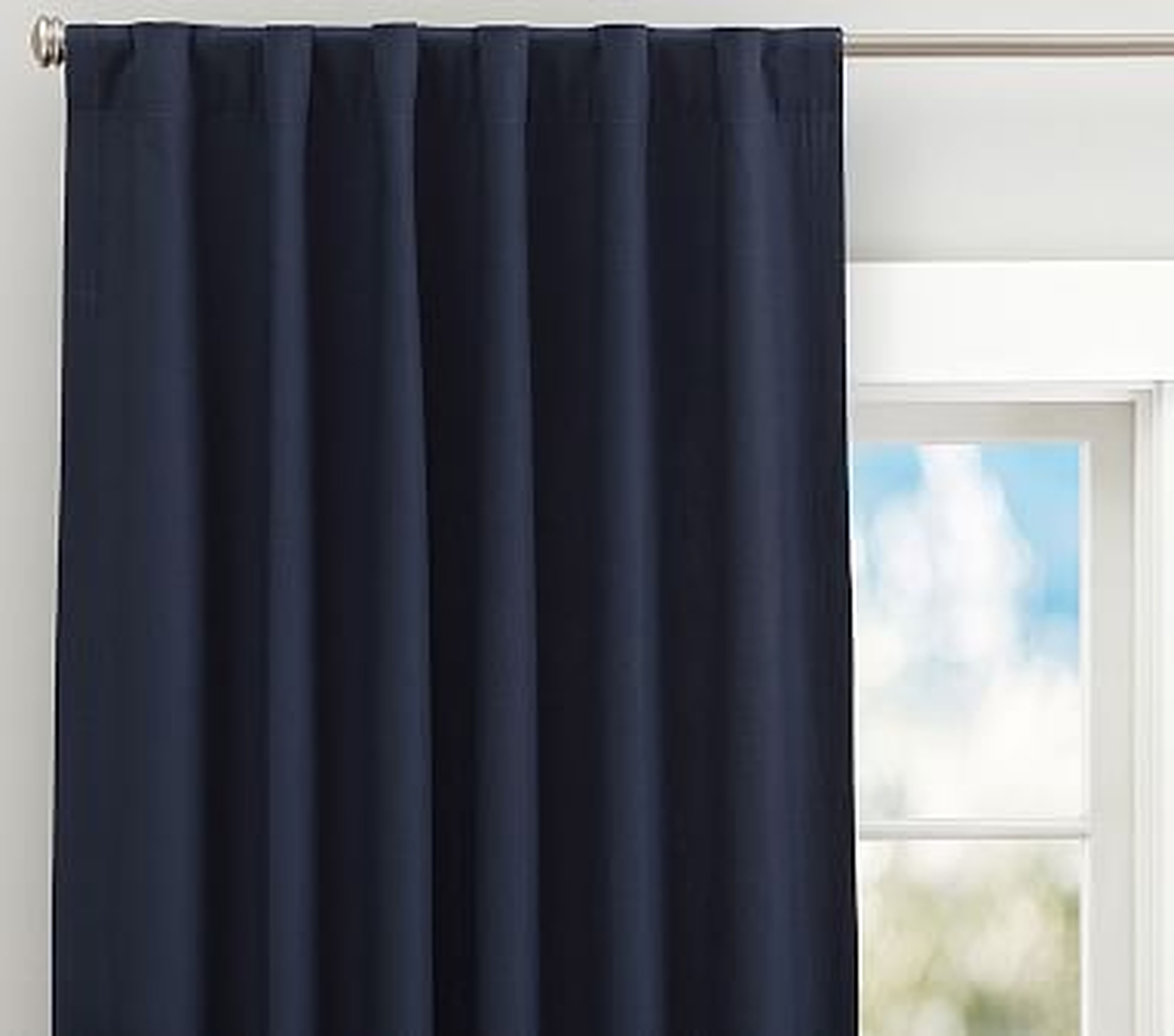Quincy Cotton Canvas Blackout Curtain, 84", Navy - Pottery Barn Kids