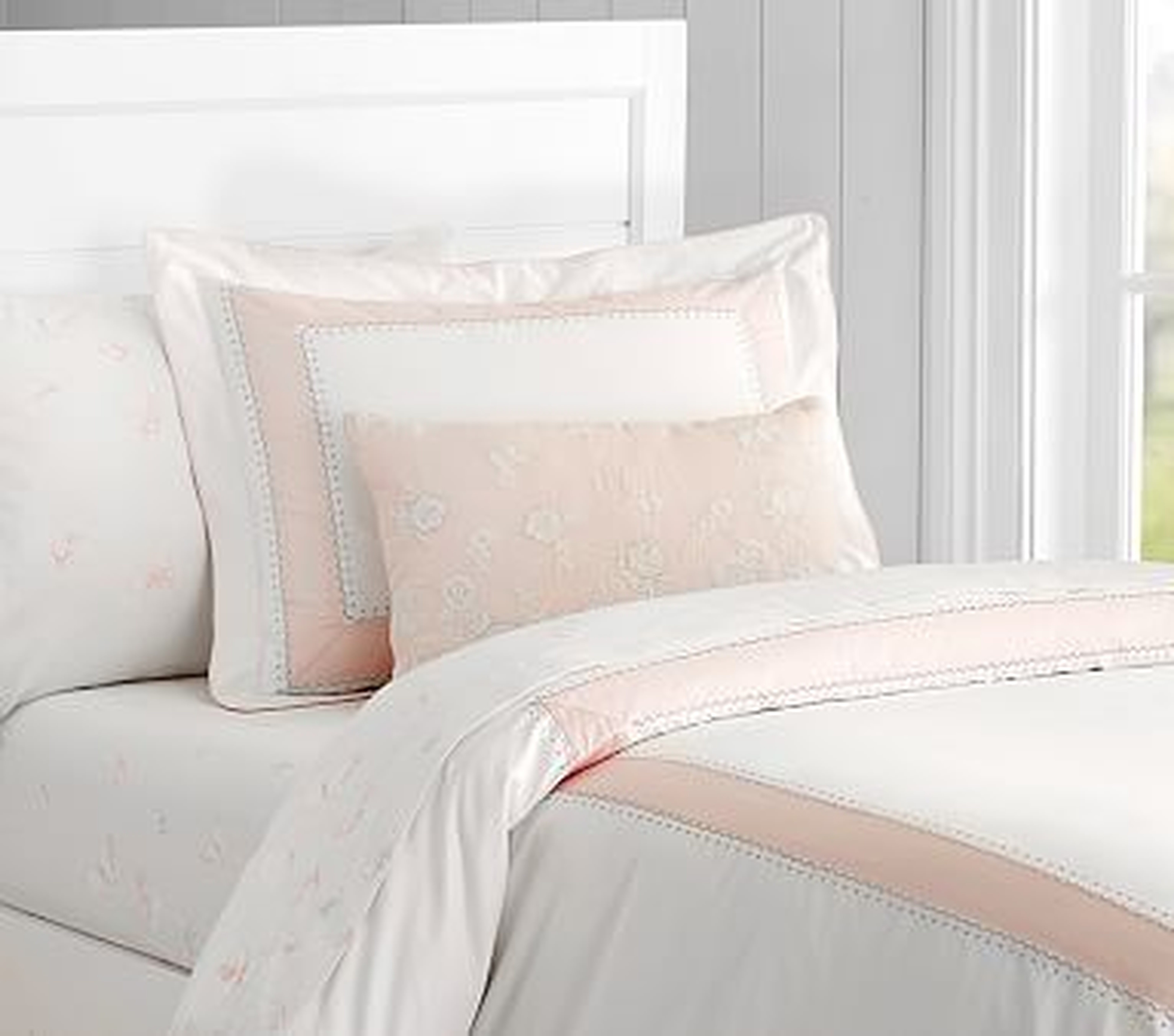 Monique Lhuillier Ethereal Pieced Duvet : Twin : Blush Pink - Pottery Barn Kids