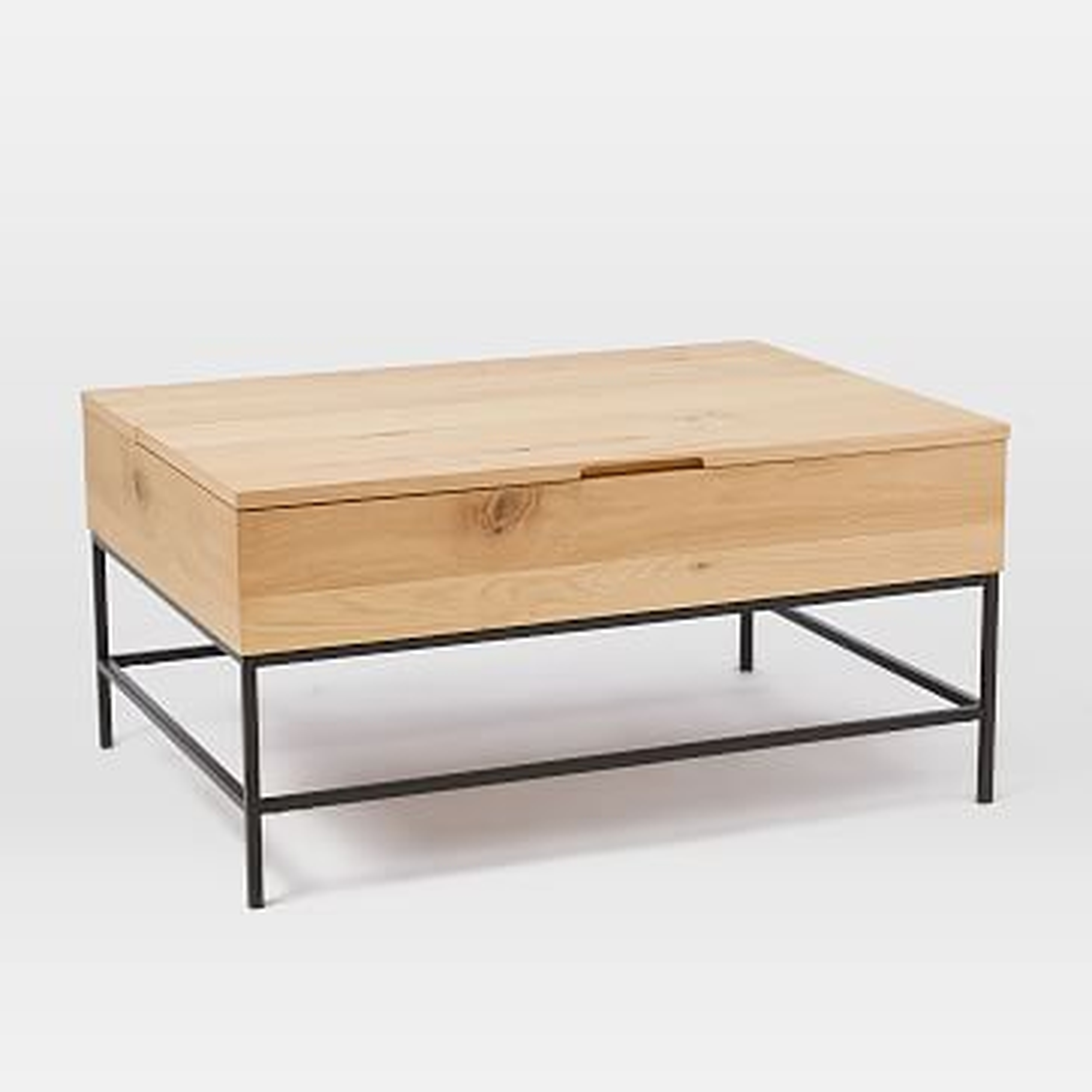 Industrial Storage Coffee Table - Small, Natural Oak - West Elm