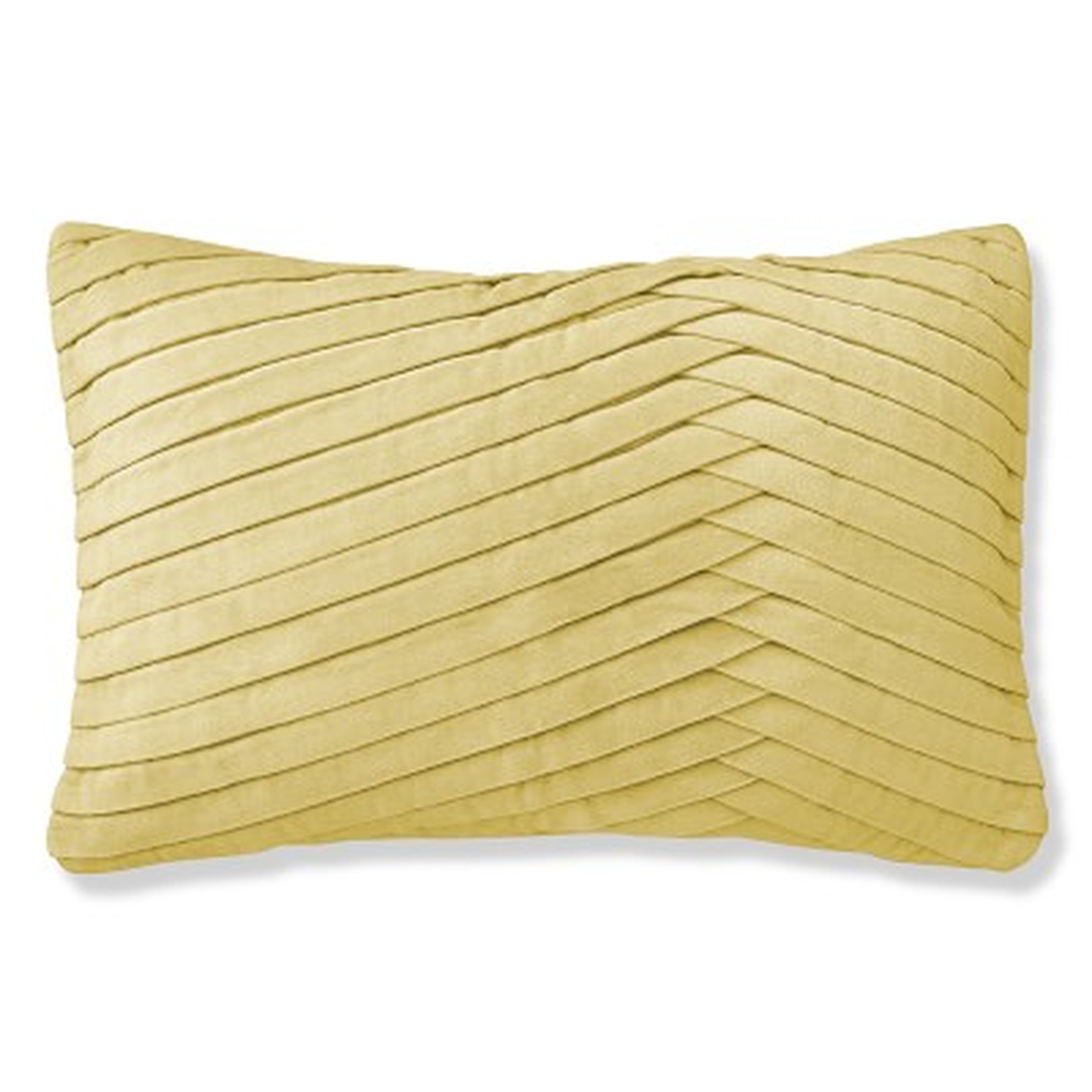 Pleated Velvet Pillow Cover, 14" X 22", Light Yellow - Williams Sonoma