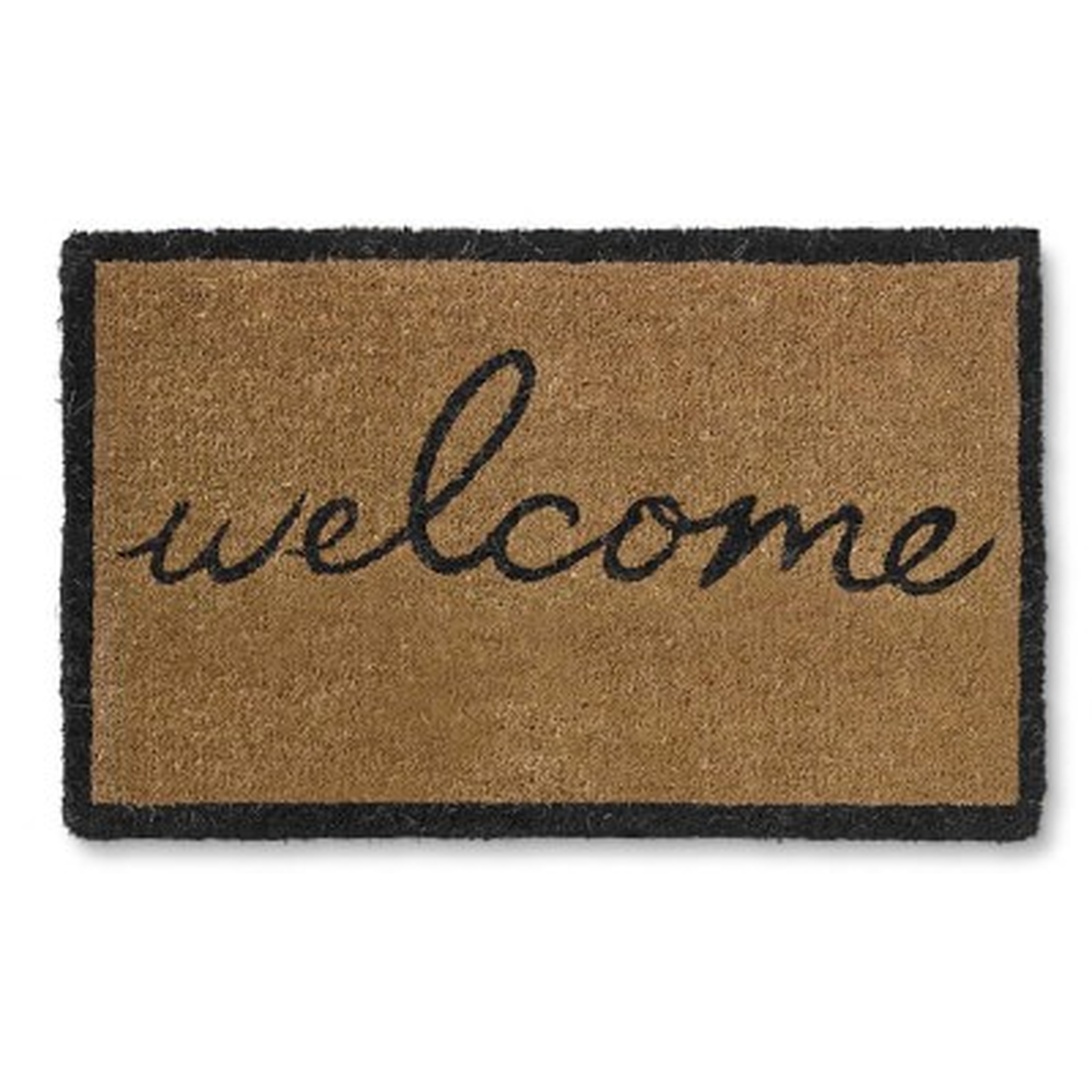 Welcome Doormat, Black - Williams Sonoma