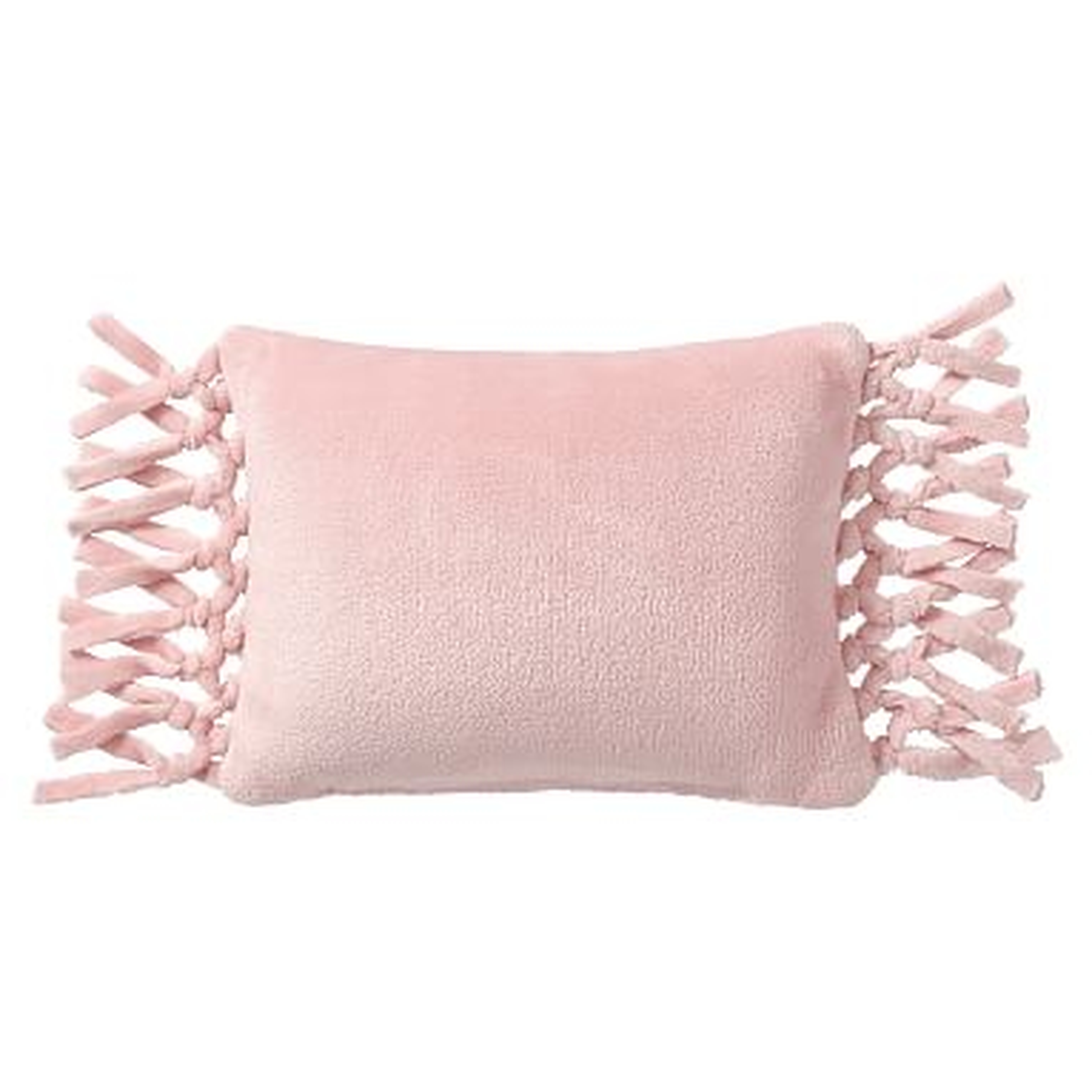 Bohemian Fringe Plush Pillow, 12"x16", Quartz Blush - Pottery Barn Teen