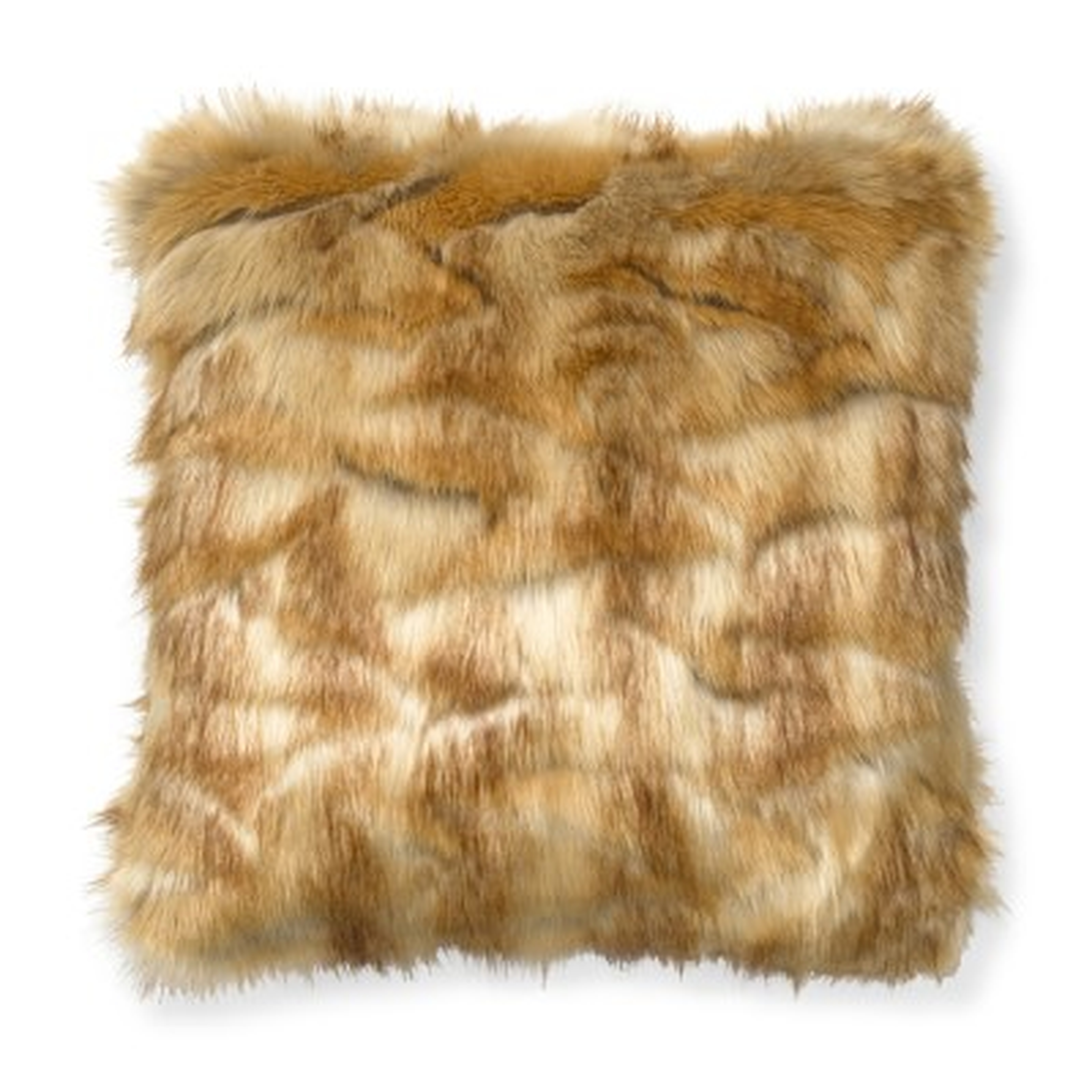 Faux Fur Pillow Cover, 18" X 18", Amber Fox - Williams Sonoma