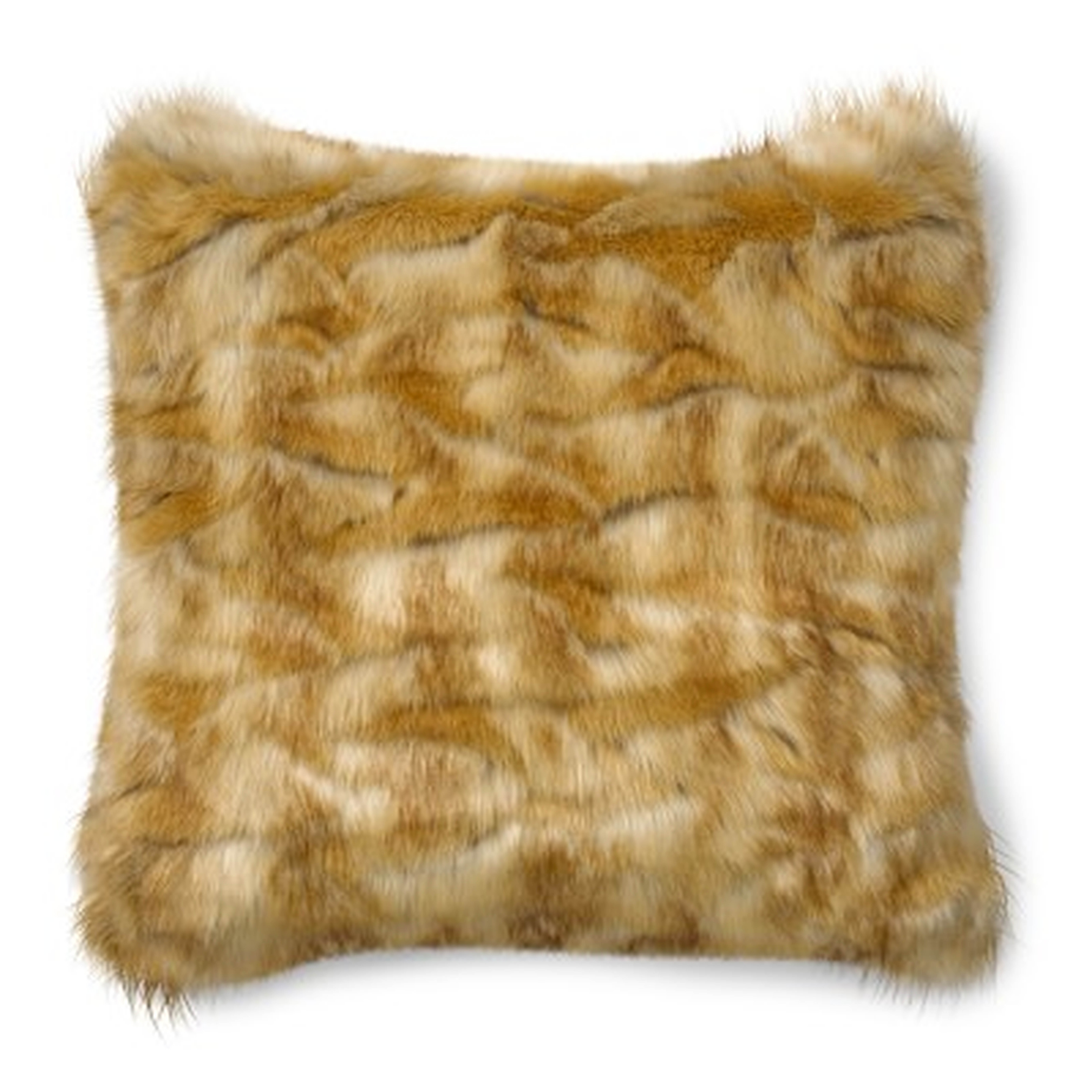Faux Fur Pillow Cover, 22" X 22", Amber Fox - Williams Sonoma